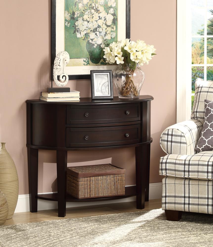 Diane 2-Drawer Demilune Shape Console Table
