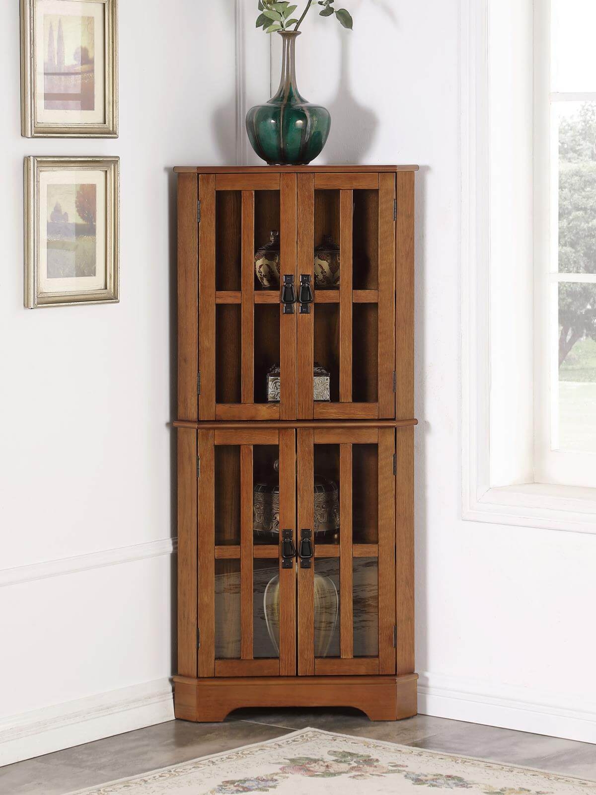 Coreosis 4-shelf Corner Curio Cabinet