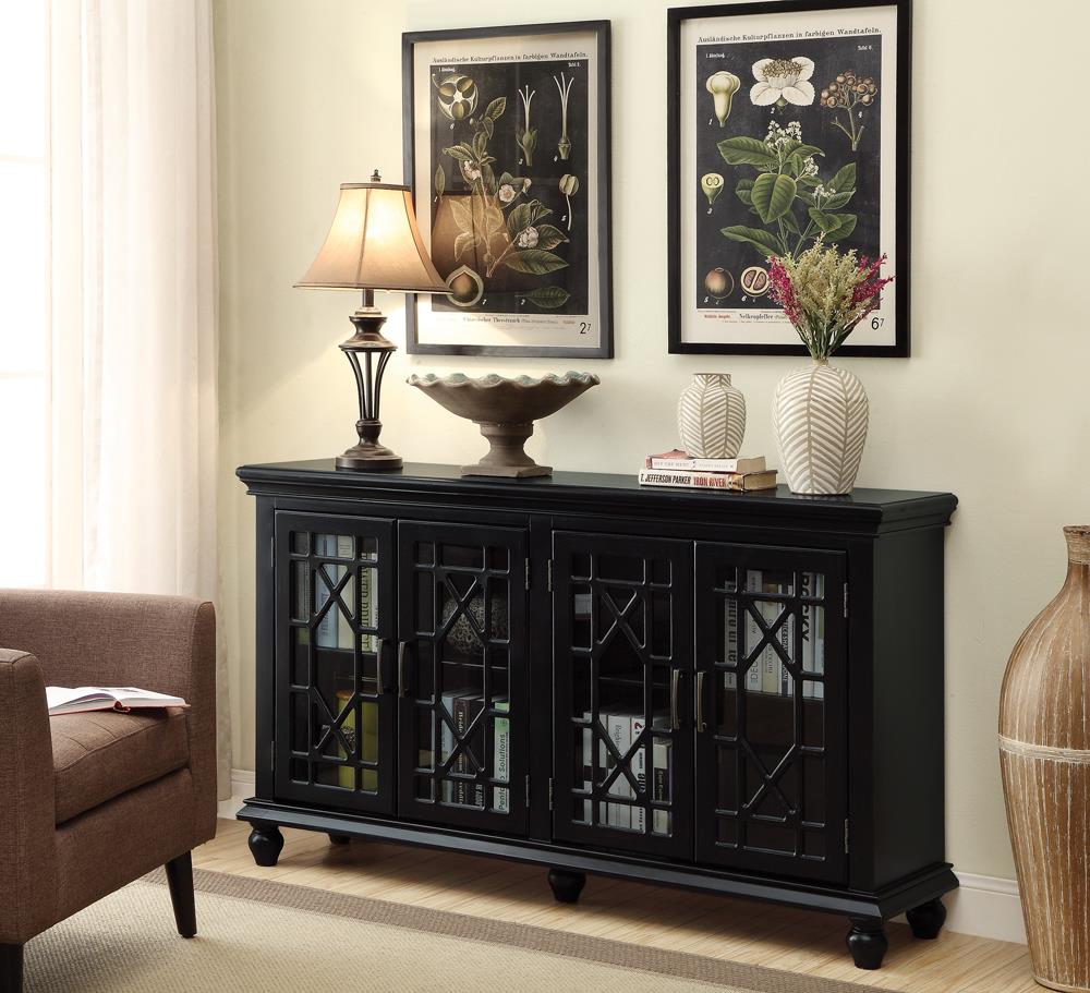 Kovu 4-door Wood/Wood Venner Accent Cabinet