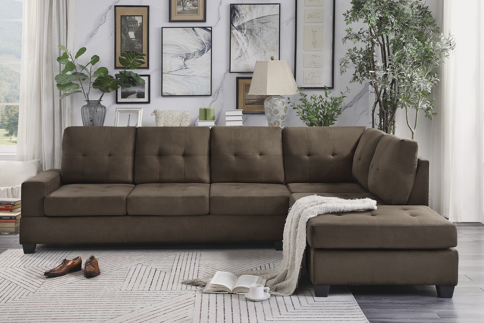 Sectional fabric sofa sets