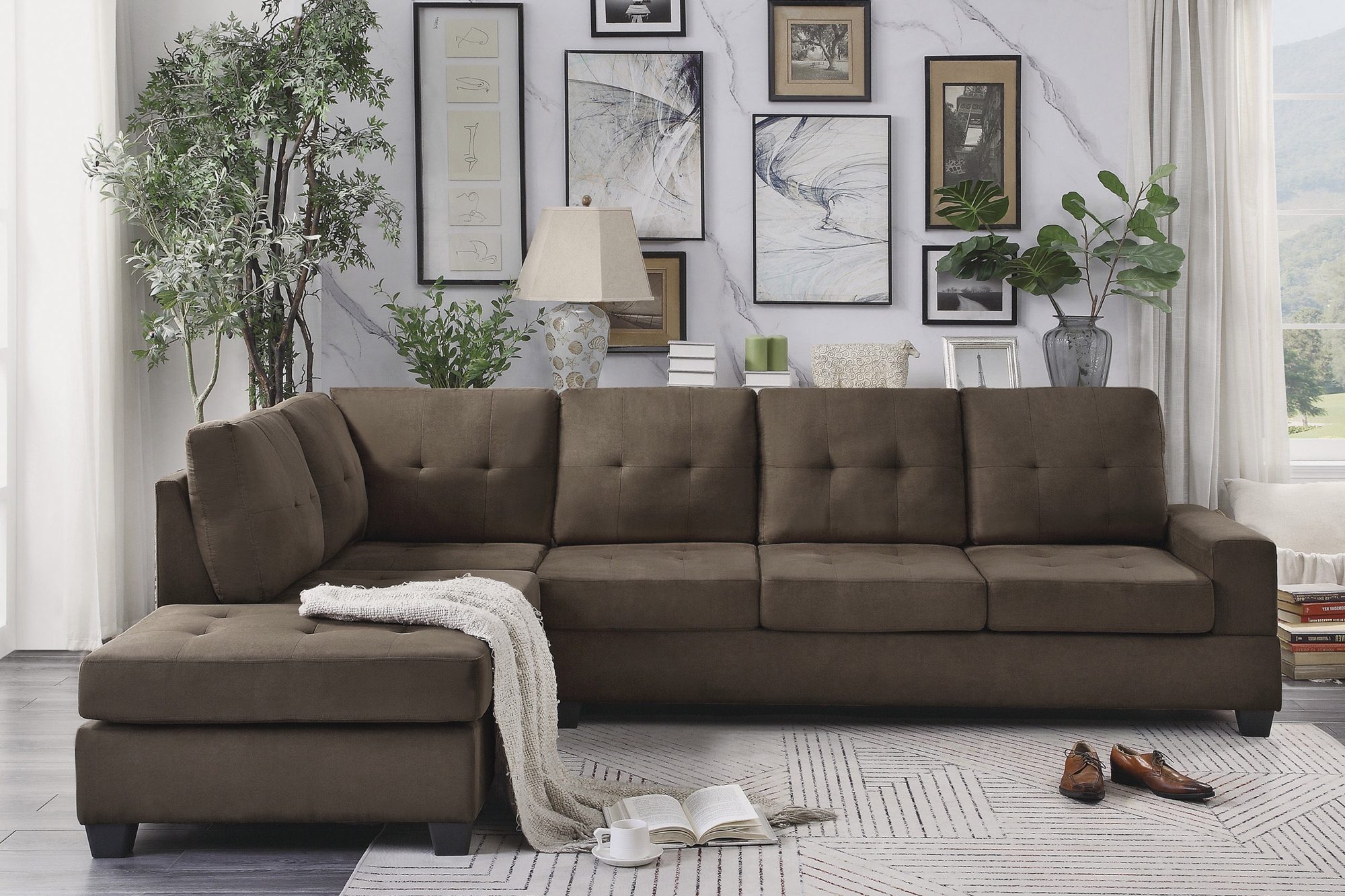Sectional fabric sofa sets
