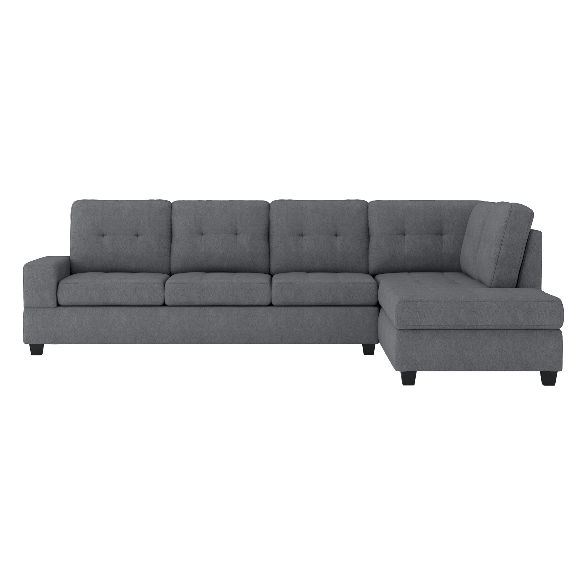 Maston Microfiber Fabric Reversible Sectional Sofa w/Chaise