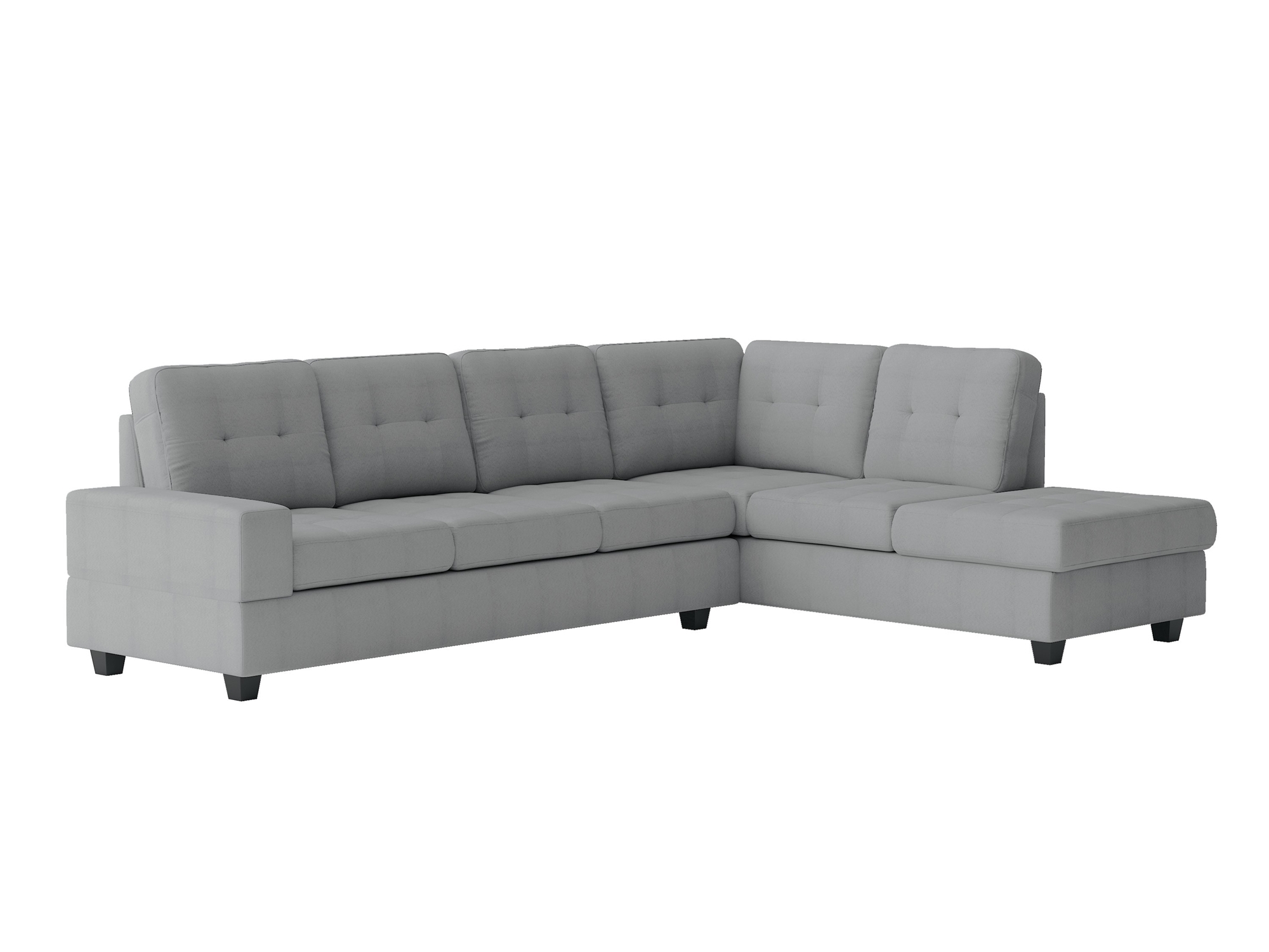Maston Microfiber Fabric Reversible Sectional Sofa w/Chaise