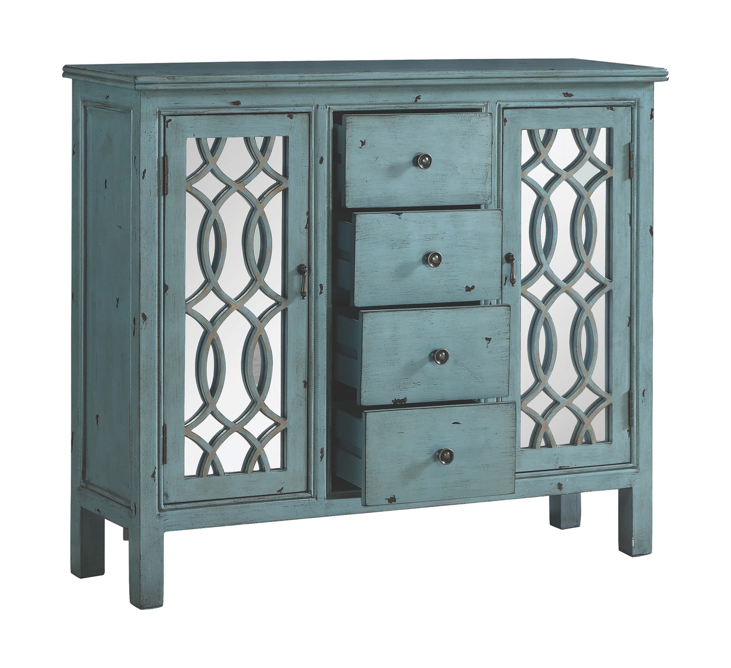 Rue 4-drawer Wood Veneer Accent Cabinet