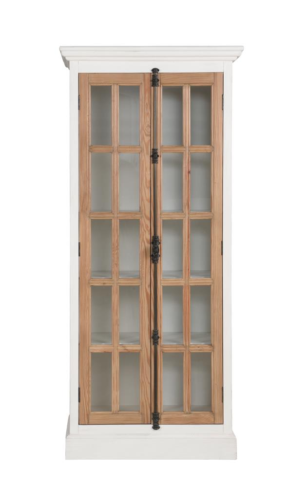 Tammi 2-door Wood Veneer/Glass Tall Cabinet
