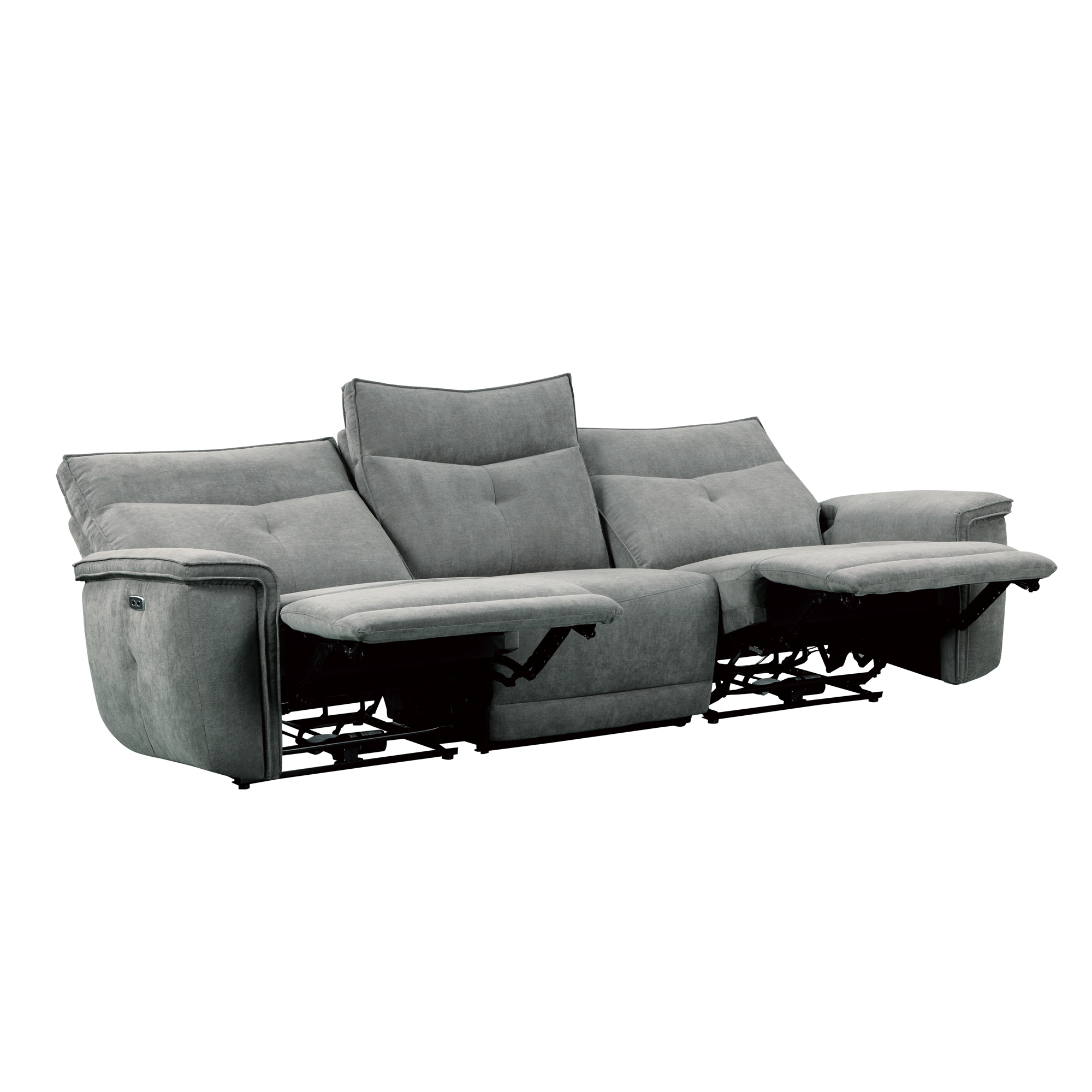 Tesoro Polyester Fabric Power Double Reclining Sofa