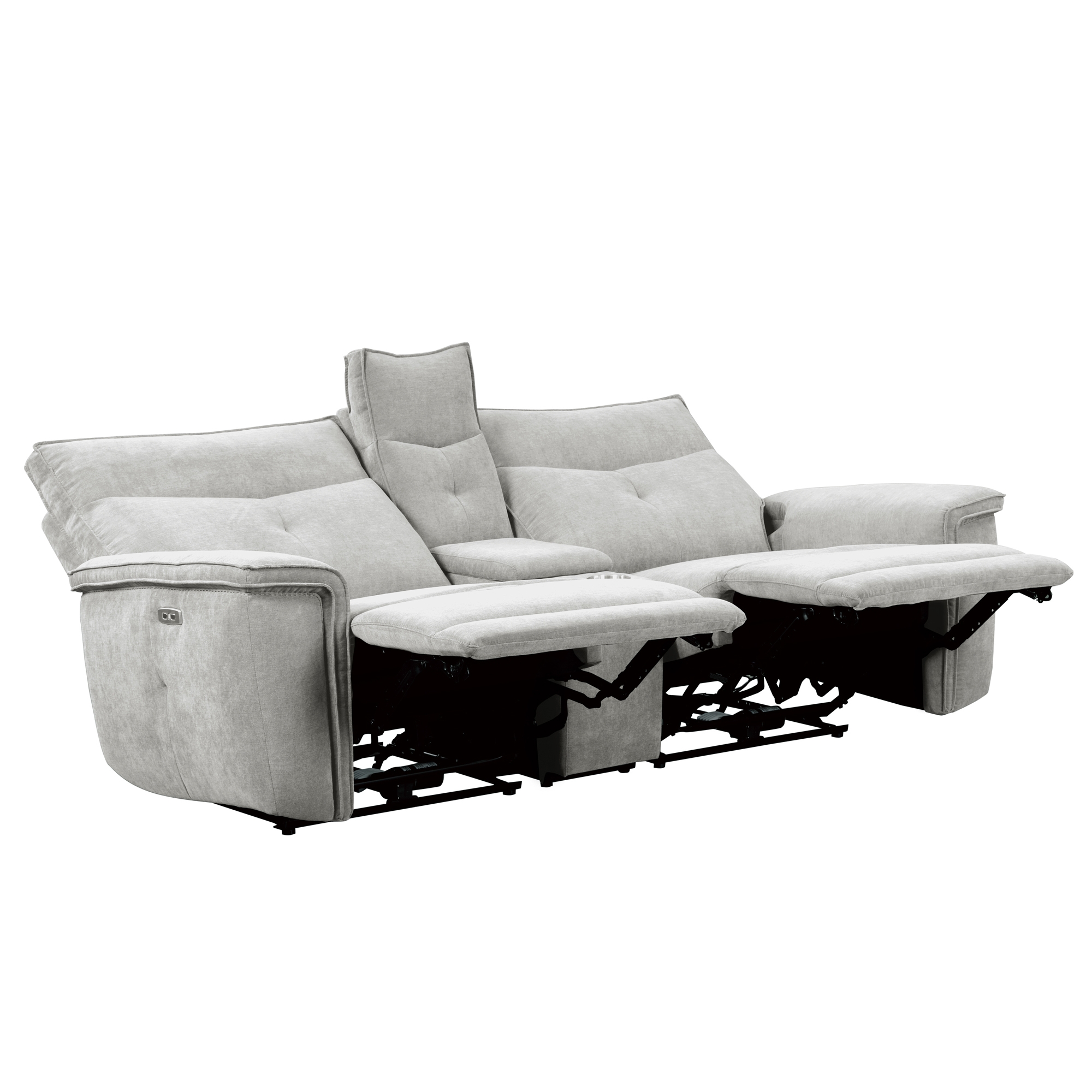 Tesoro Polyester Fabric Power Double Reclining Loveseat