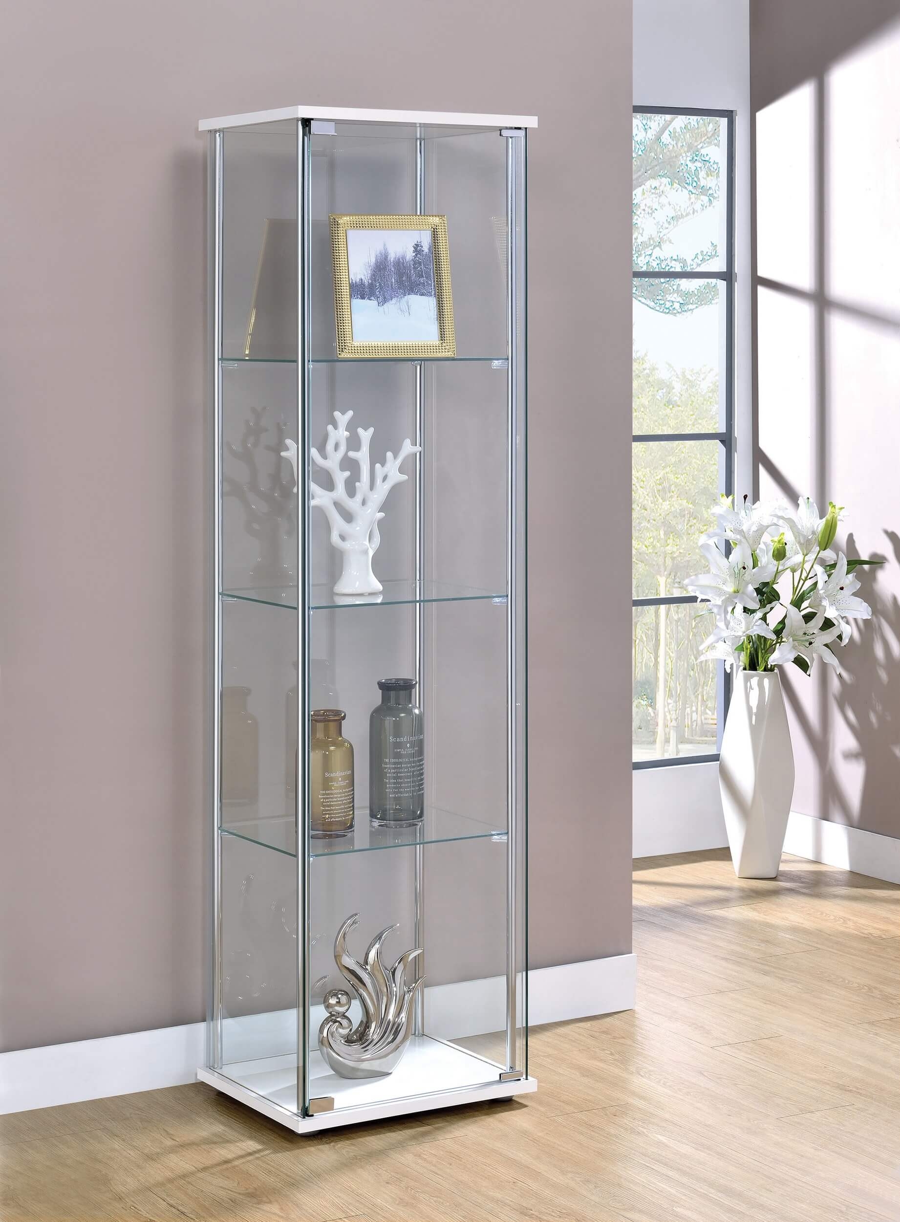 Bellatrix 4-shelf Glass Curio Cabinet