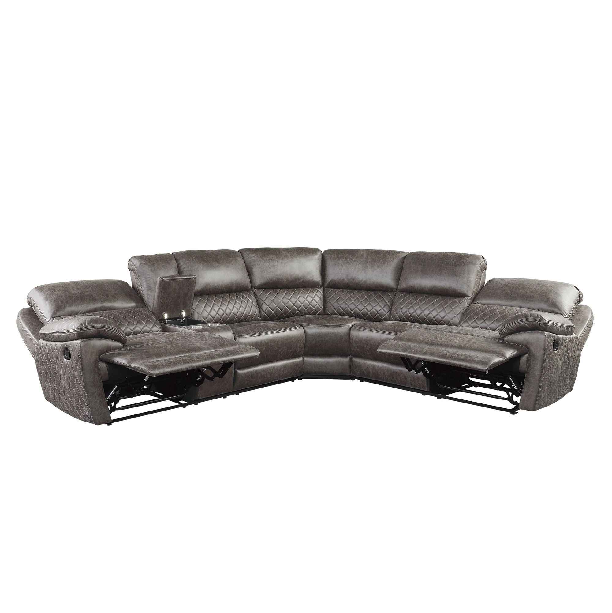 Knoxville Polyester Fabric/Wood Reclining Sectional Sofa