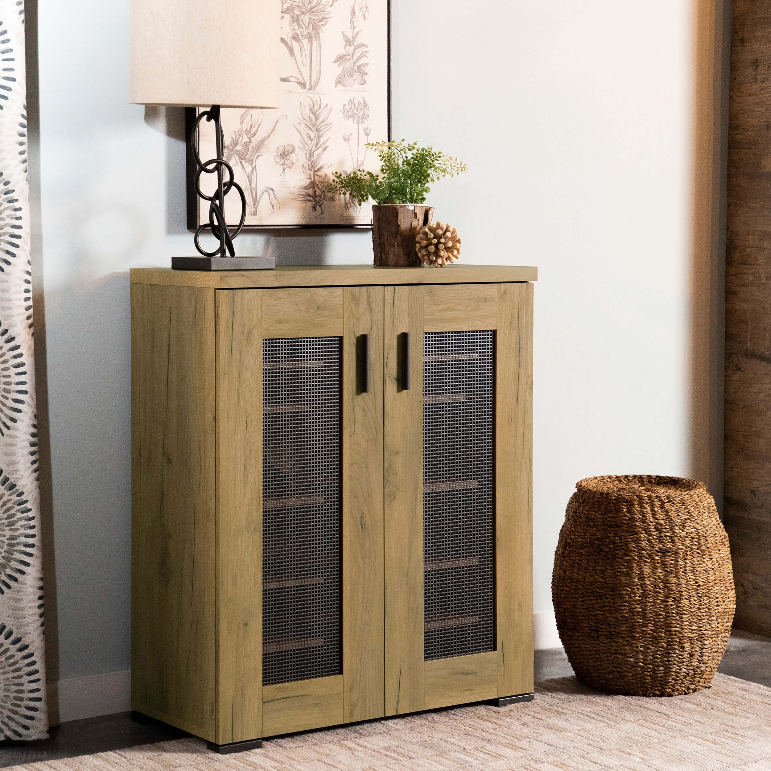 Bristol Accent Cabinet with Metal Mesh Door