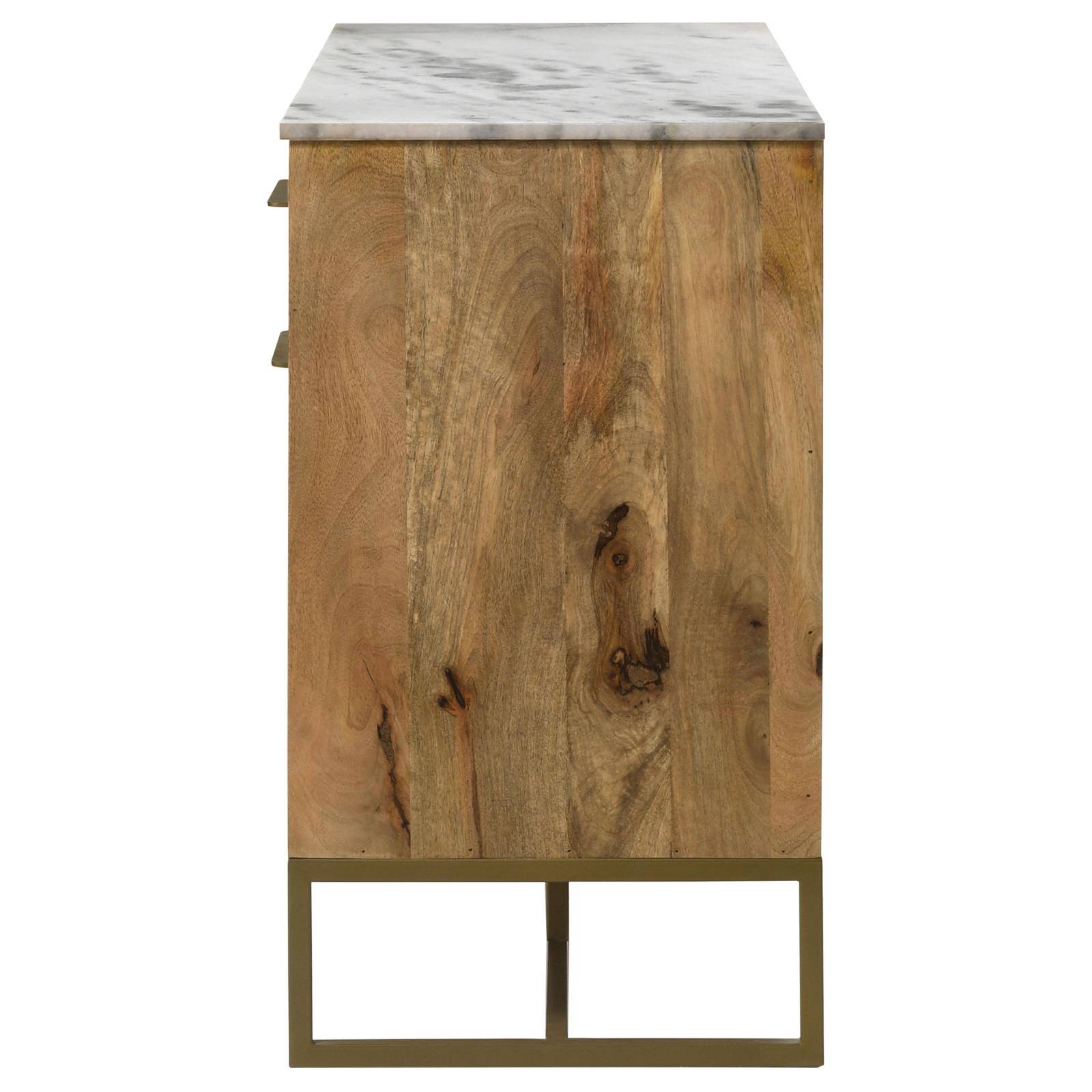 Keaton 3-door Wood Accent Cabinet with Marble Top