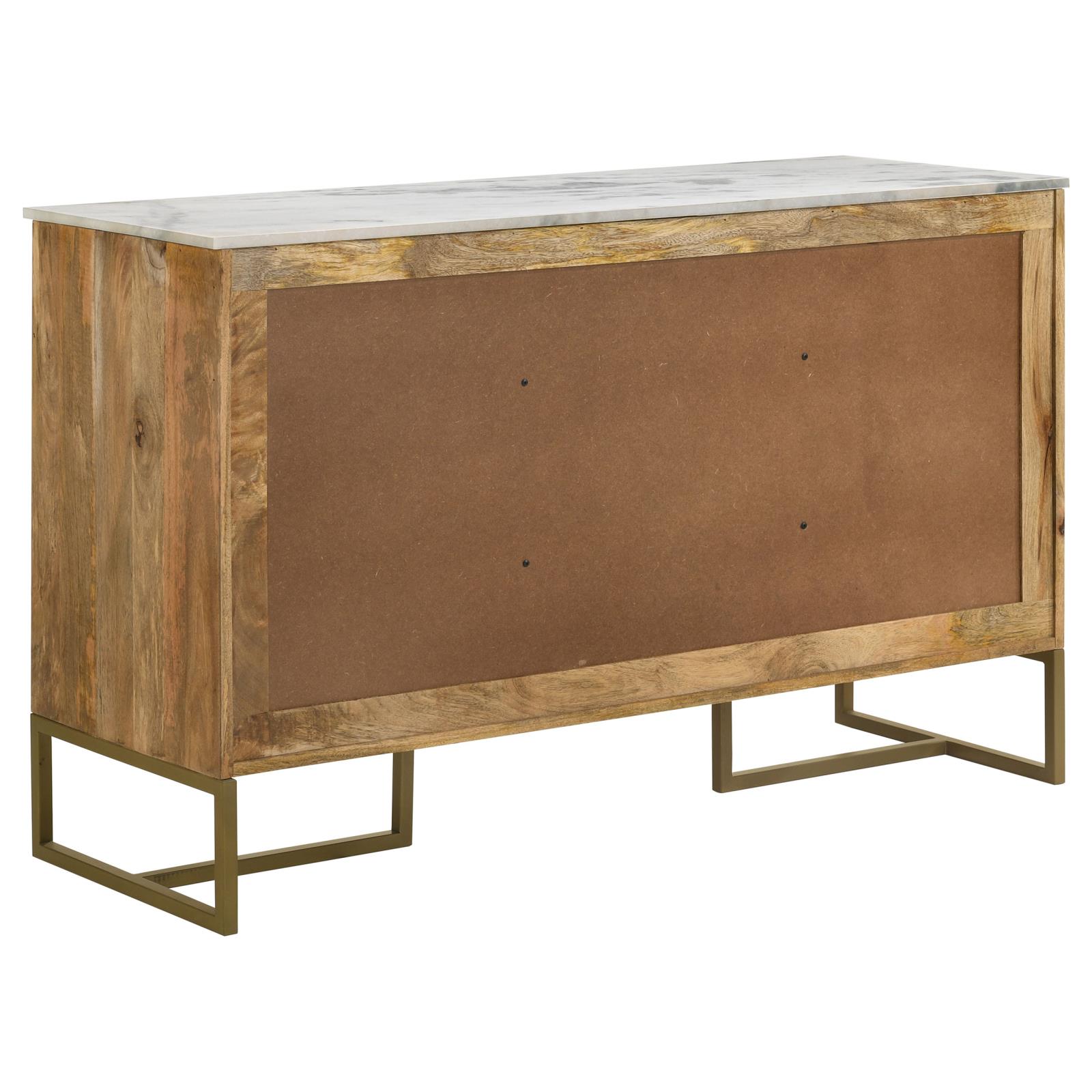 Keaton 3-door Wood Accent Cabinet with Marble Top