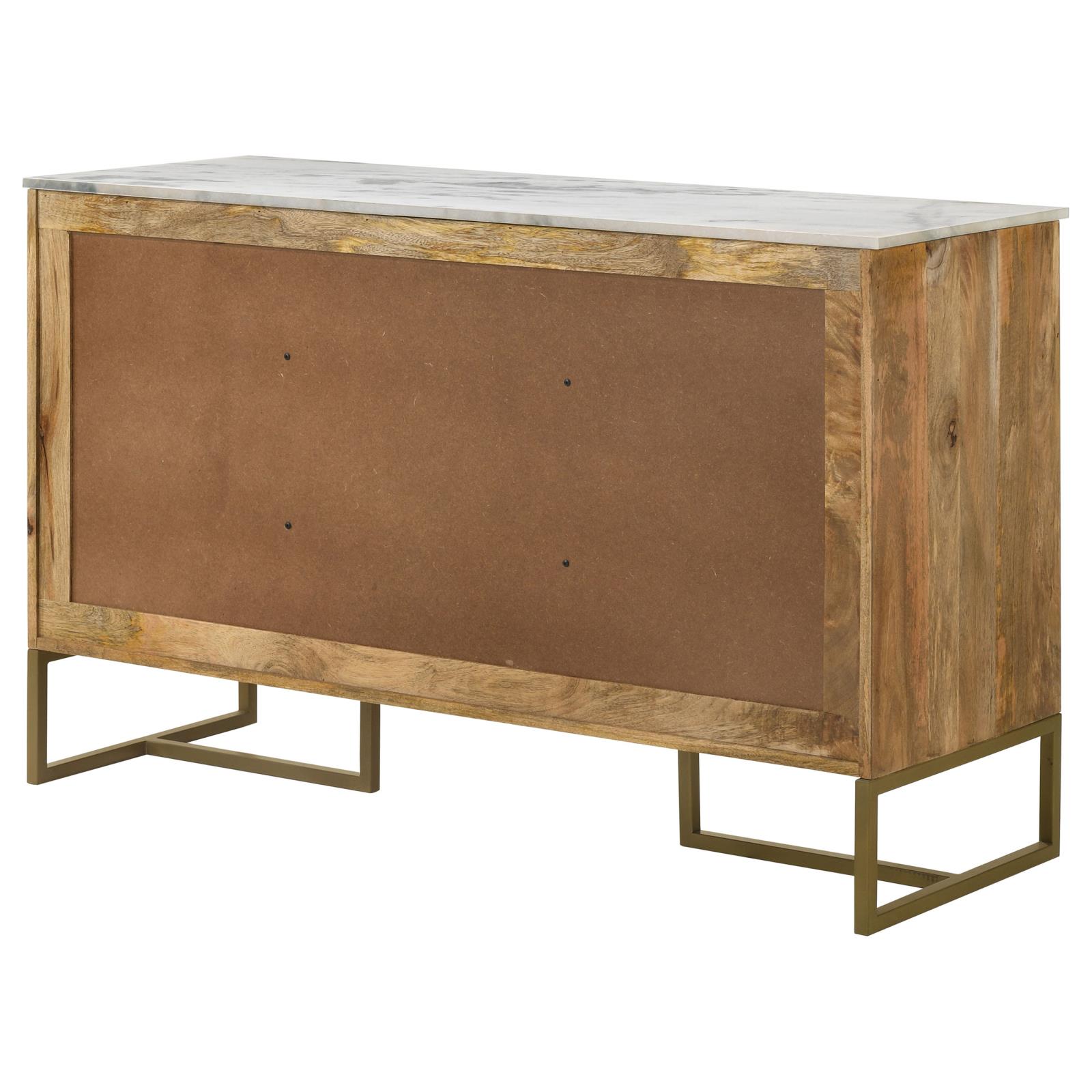 Keaton 3-door Wood Accent Cabinet with Marble Top