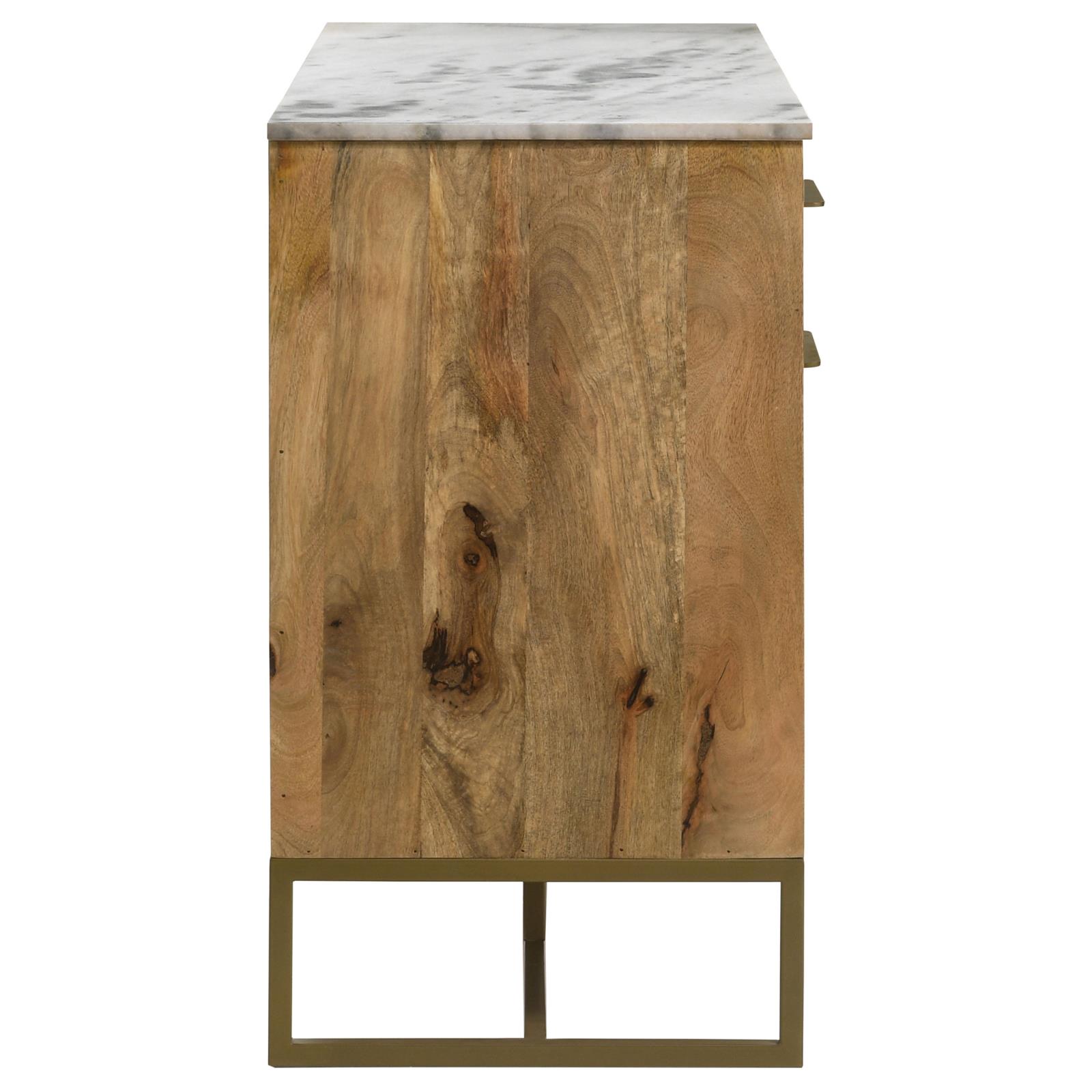 Keaton 3-door Wood Accent Cabinet with Marble Top
