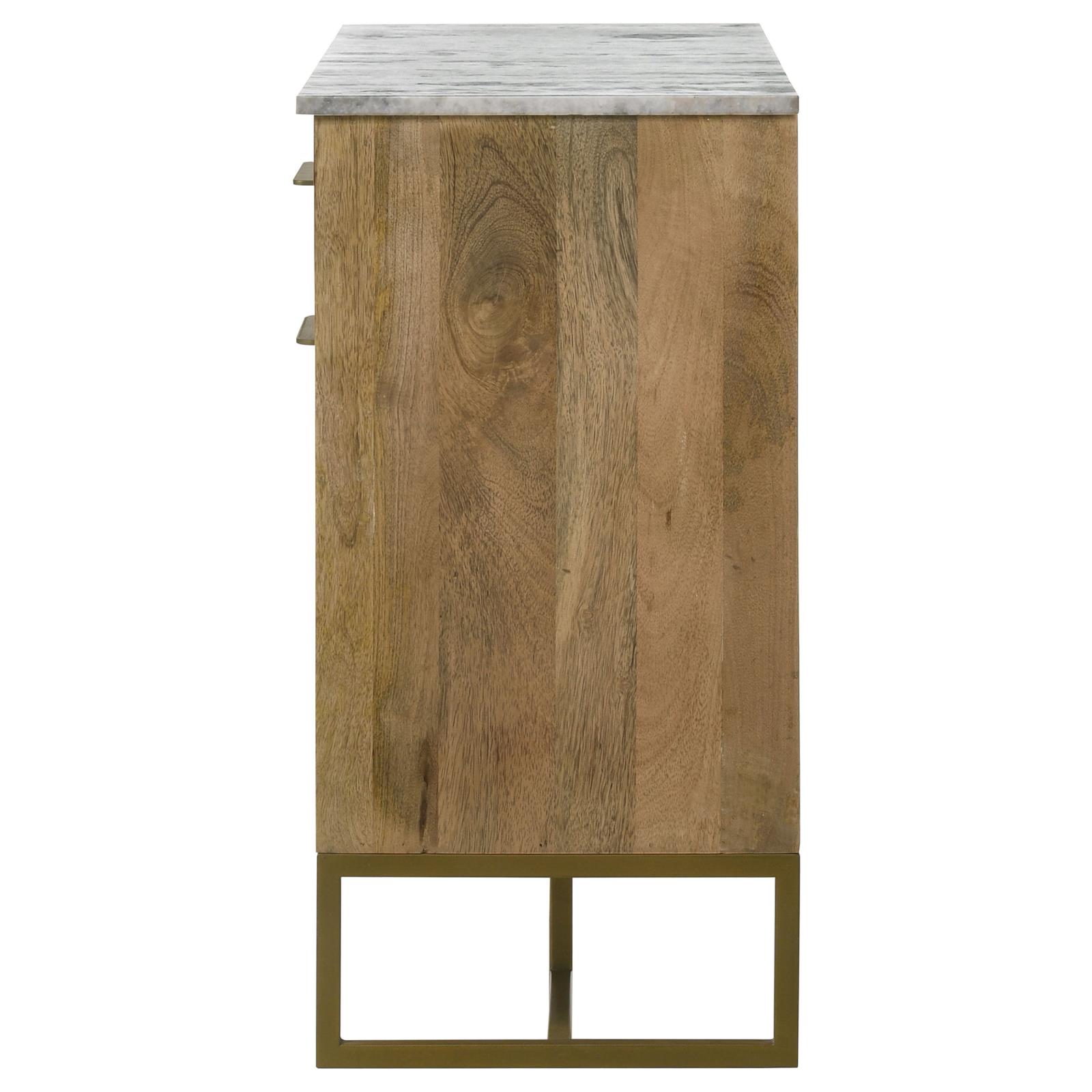 Keaton 2-door Wood Accent Cabinet with Marble Top