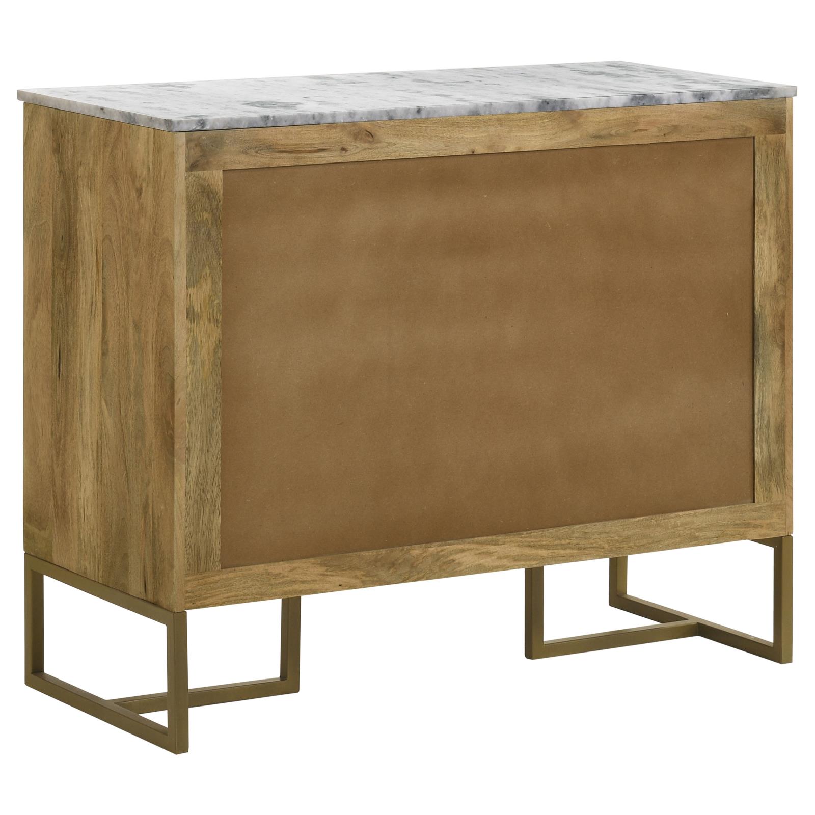 Keaton 2-door Wood Accent Cabinet with Marble Top