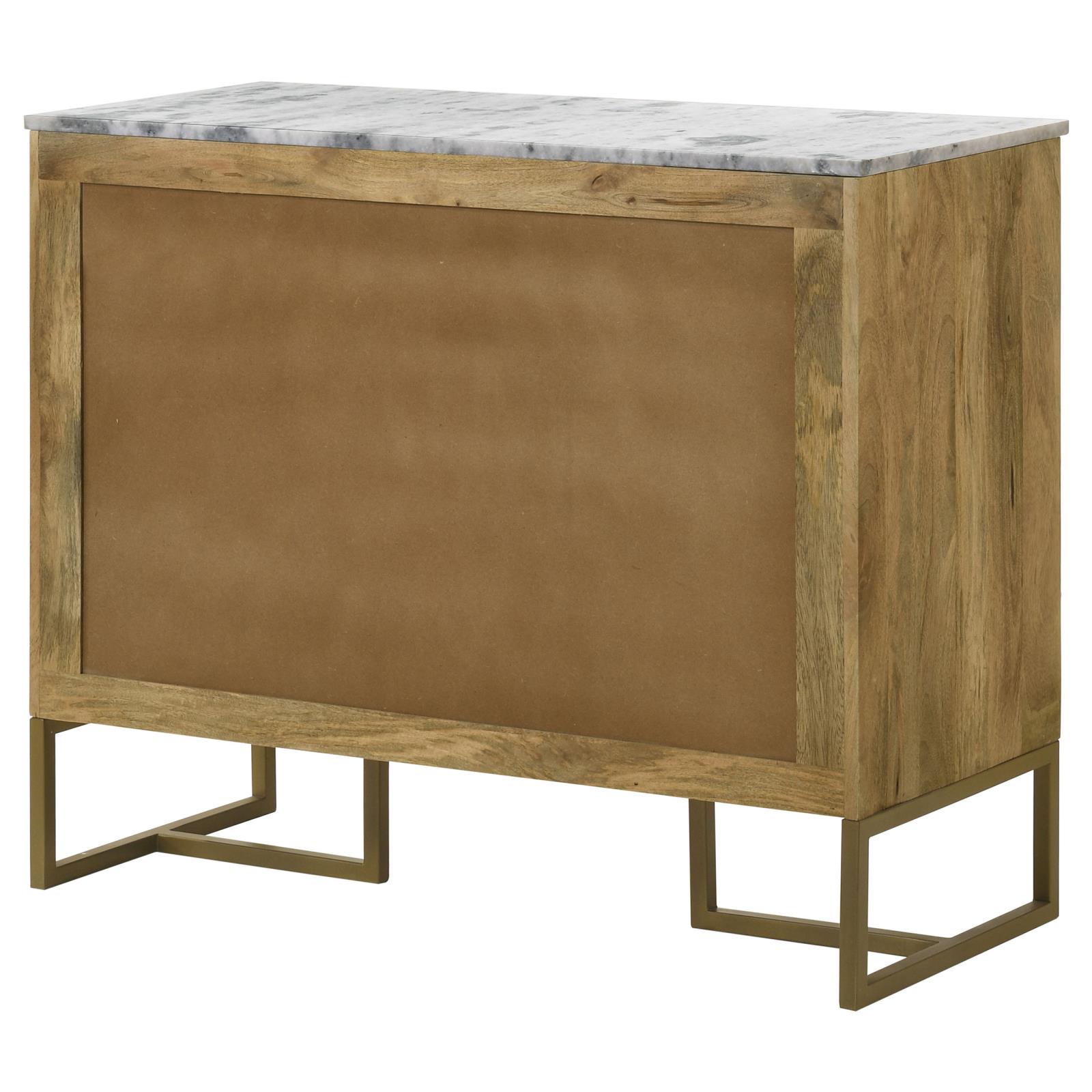 Keaton 2-door Wood Accent Cabinet with Marble Top