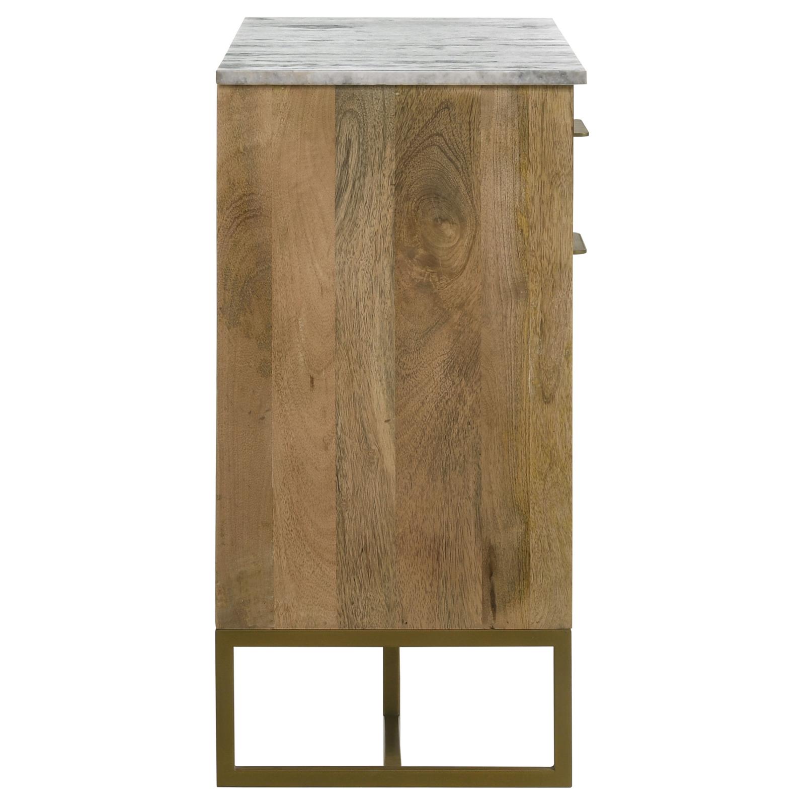 Keaton 2-door Wood Accent Cabinet with Marble Top