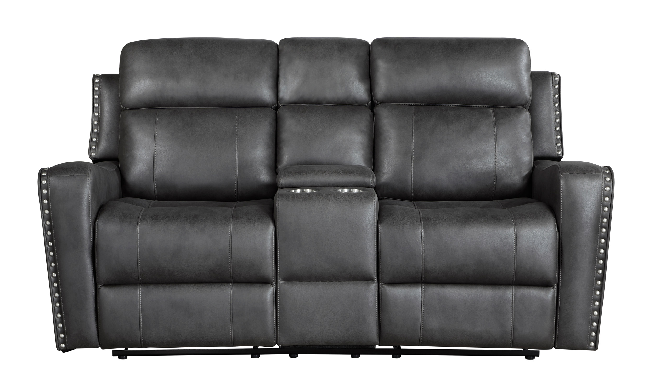 Kellen Microfiber Power Double Reclining Loveseat with Center Console