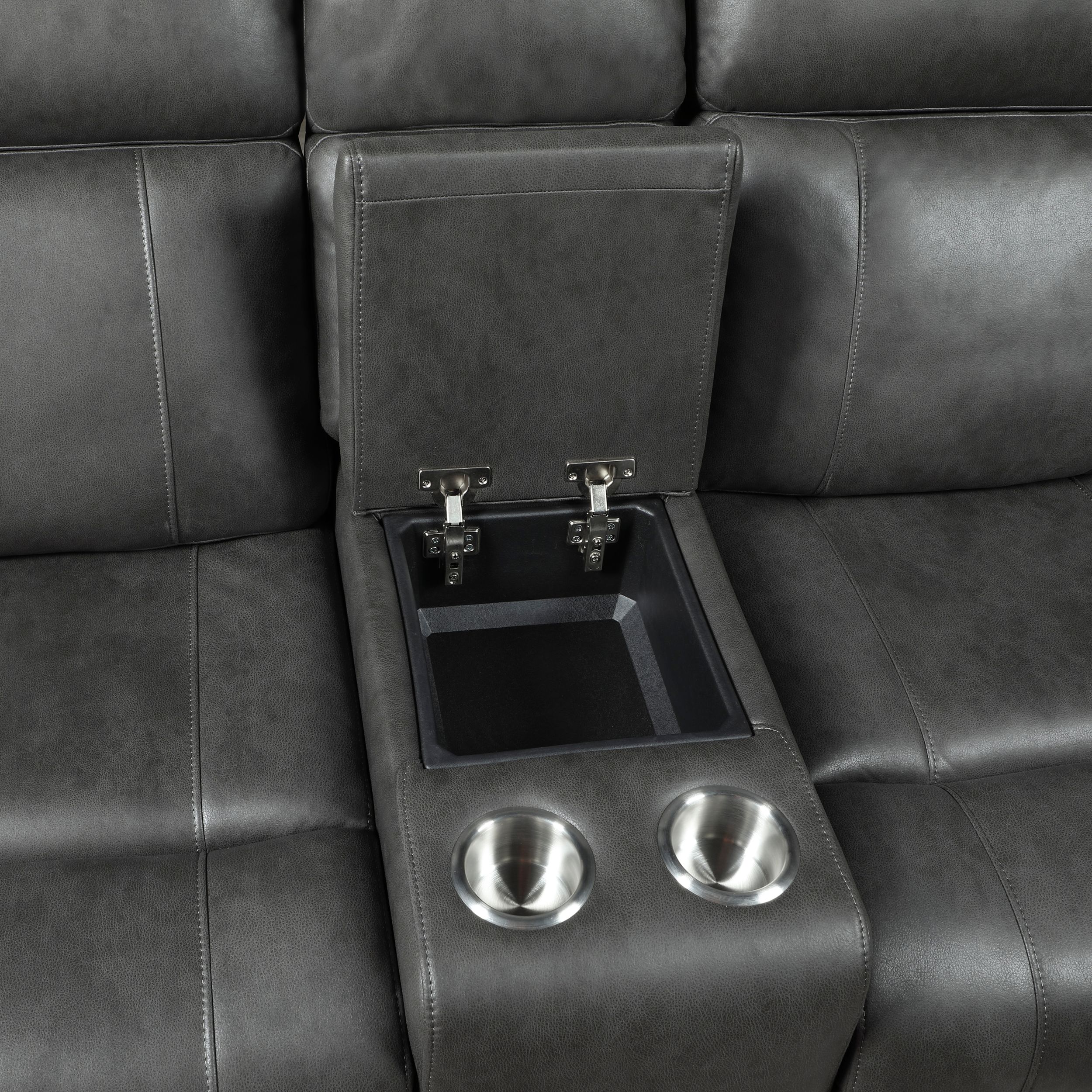 Kellen Microfiber Power Double Reclining Loveseat with Center Console