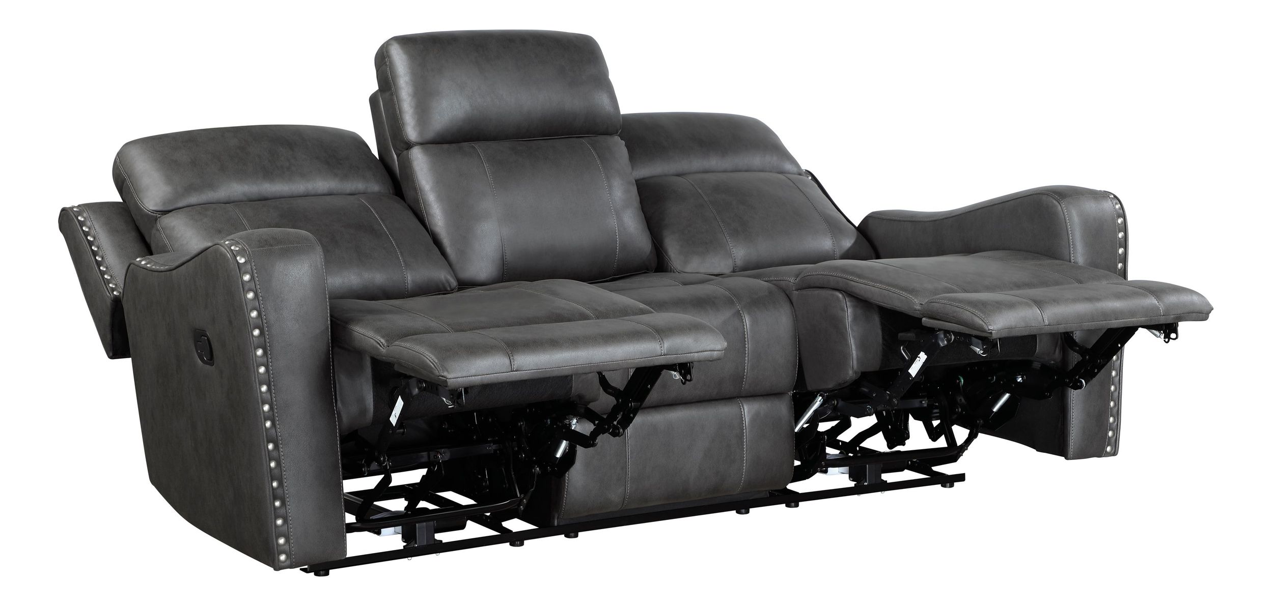 Kellen Microfiber Double Reclining Living Room Set