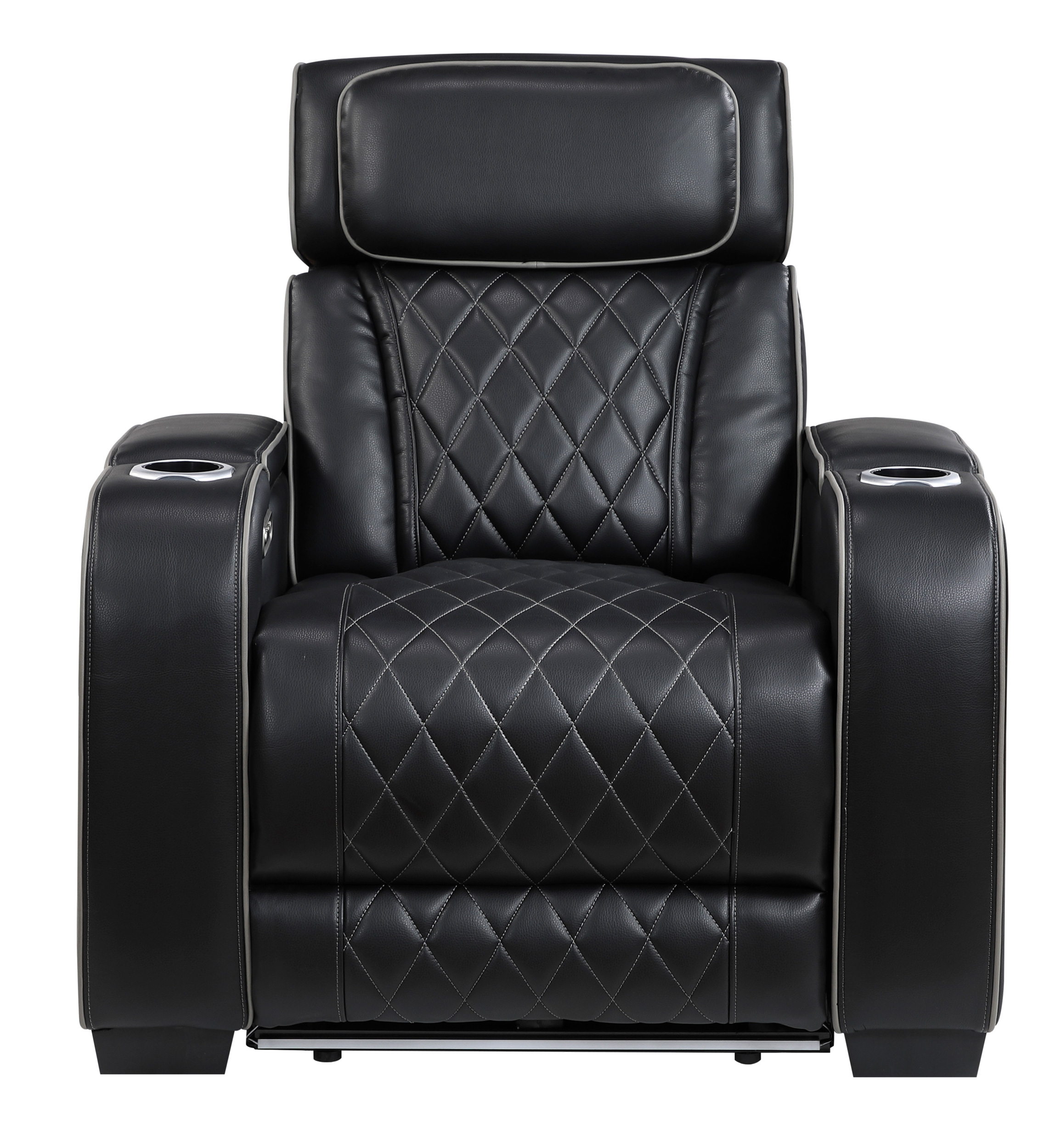 Fairway Faux Leather Power Double Reclining Living Room Set with LED Lighting