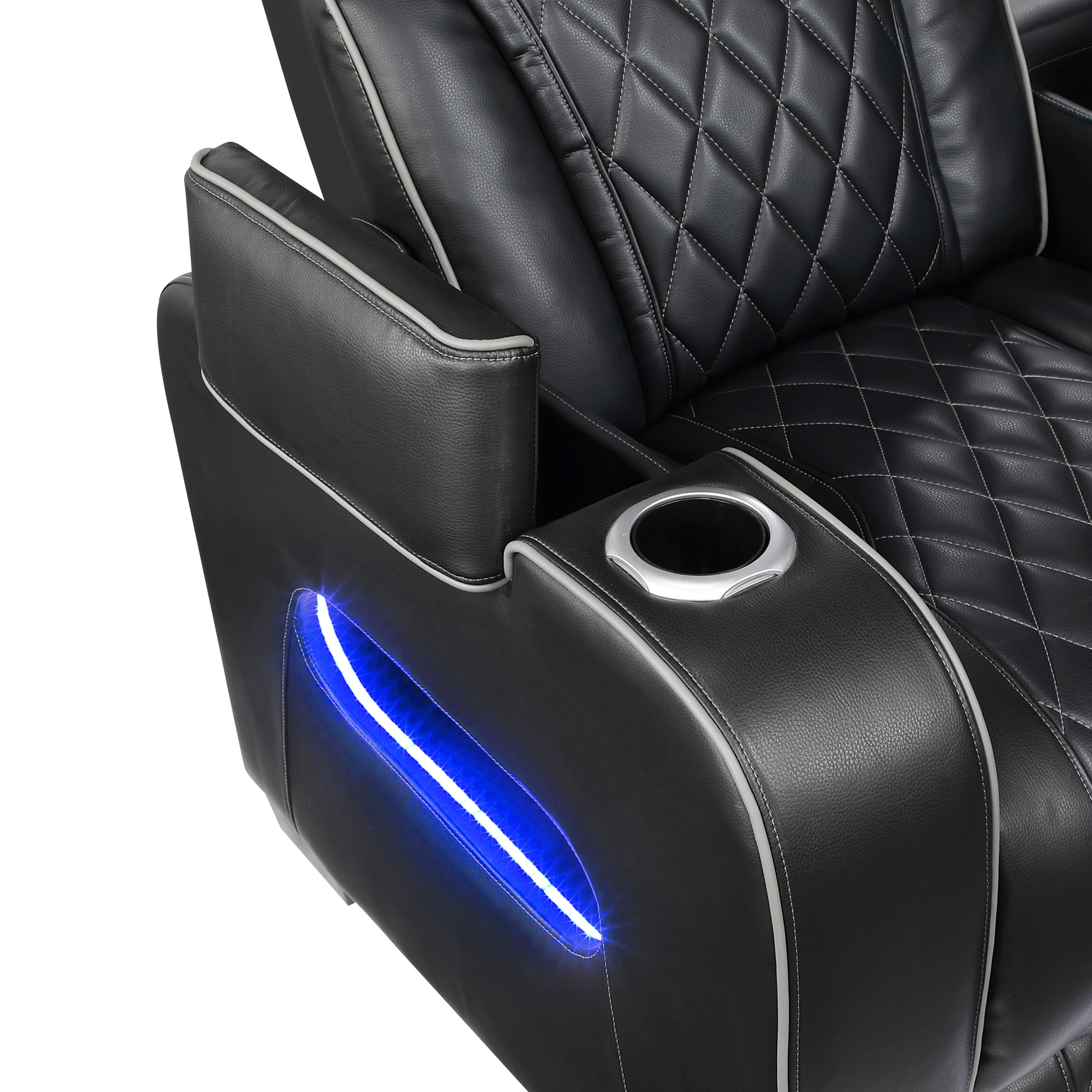 Fairway Faux Leather Power Reclining Chair with LED Lighting