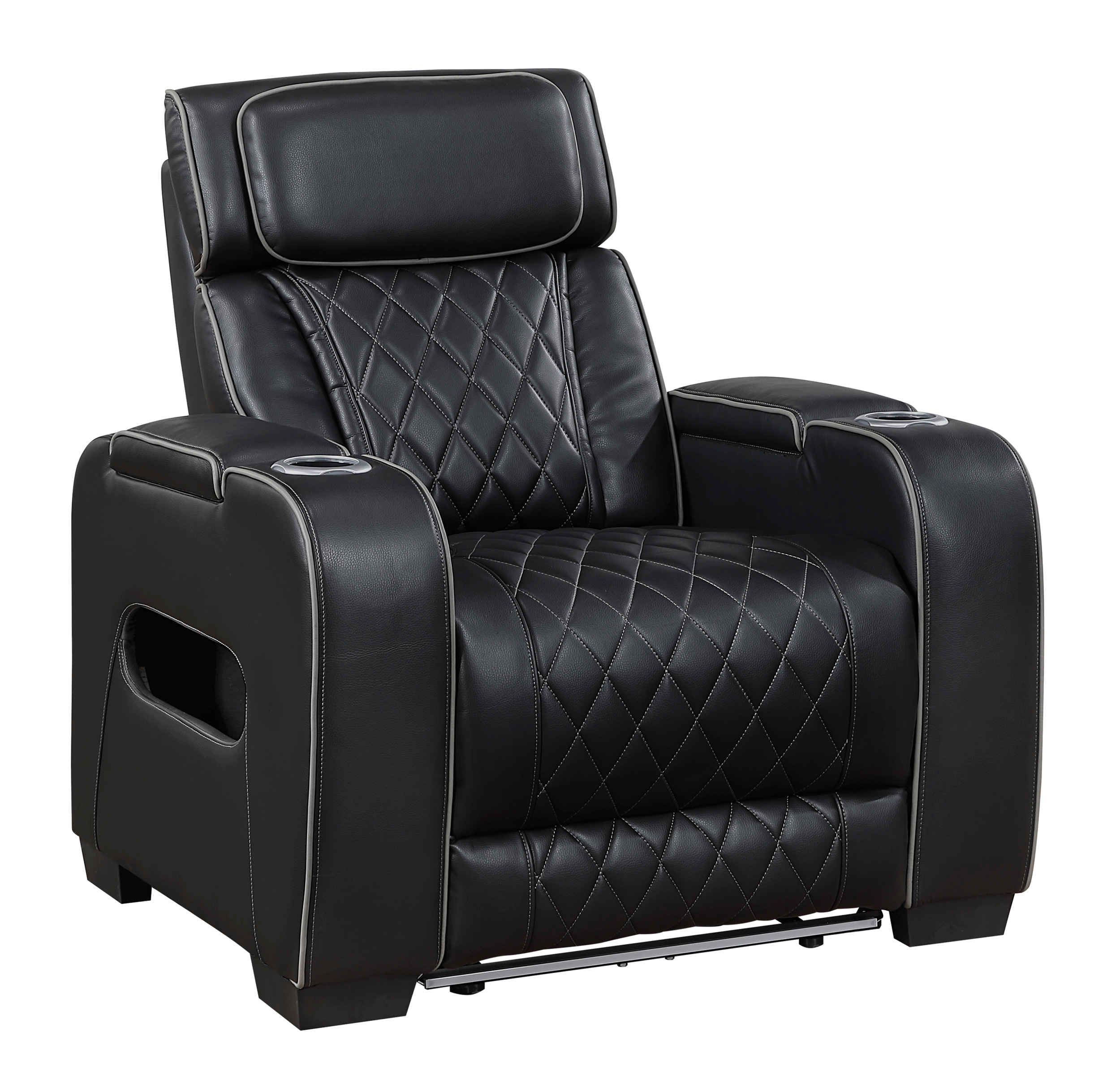Fairway Faux Leather Power Reclining Chair with LED Lighting