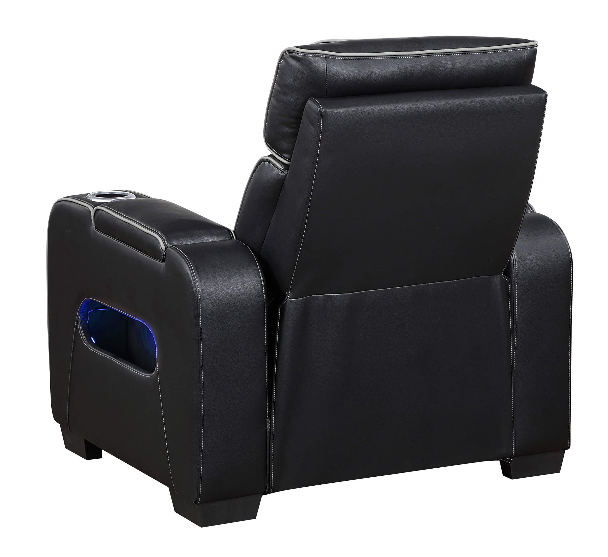 Fairway Faux Leather Power Reclining Chair with LED Lighting