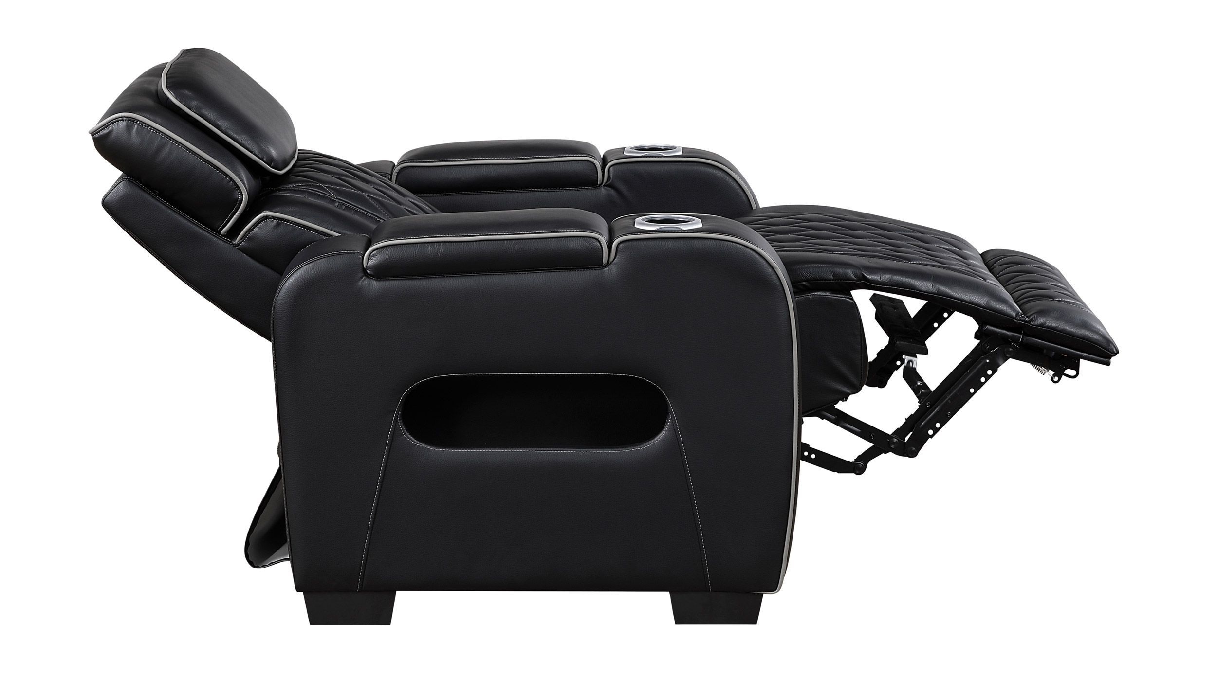 Fairway Faux Leather Power Double Reclining Living Room Set with LED Lighting
