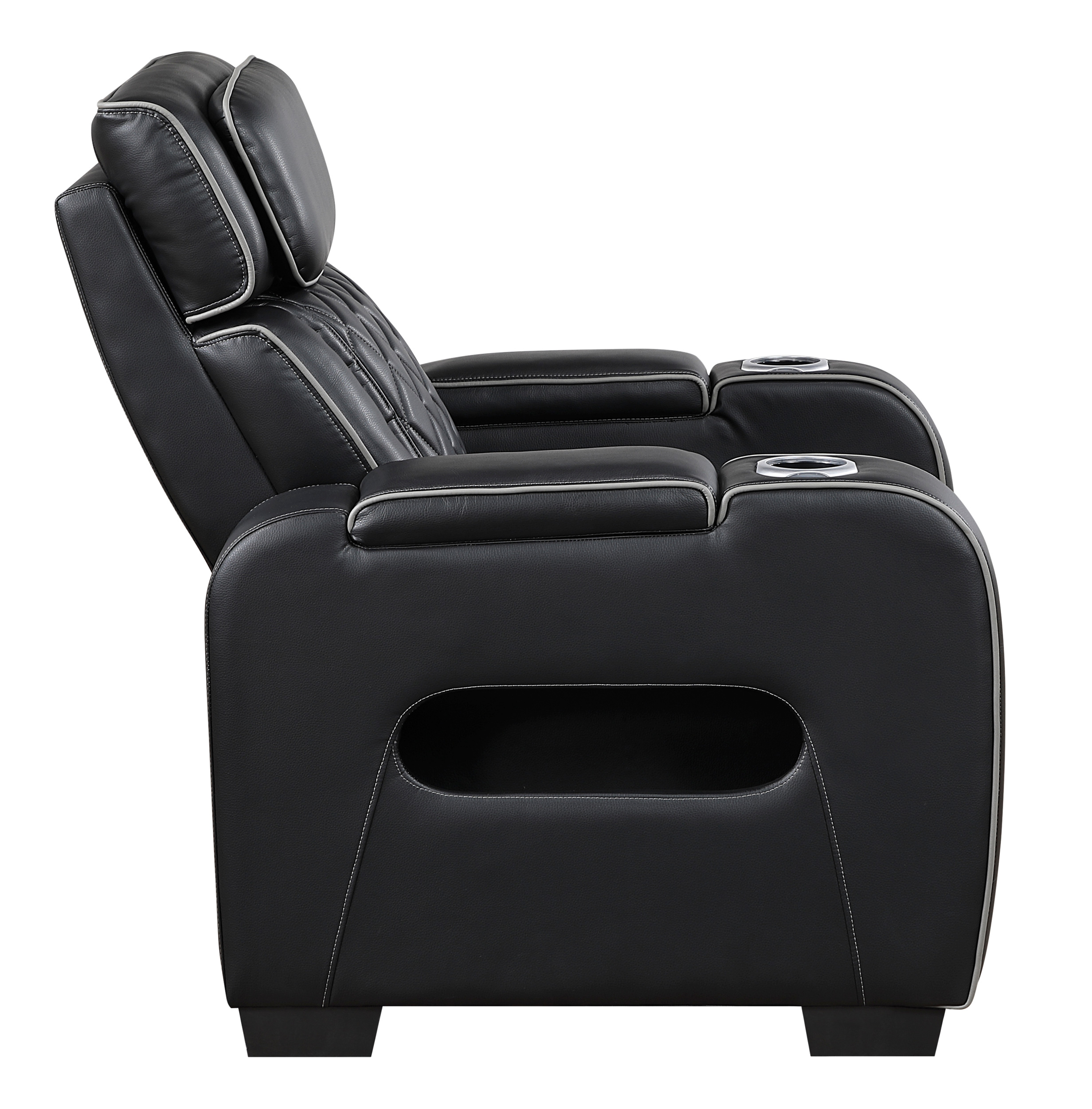 Fairway Faux Leather Power Reclining Chair with LED Lighting
