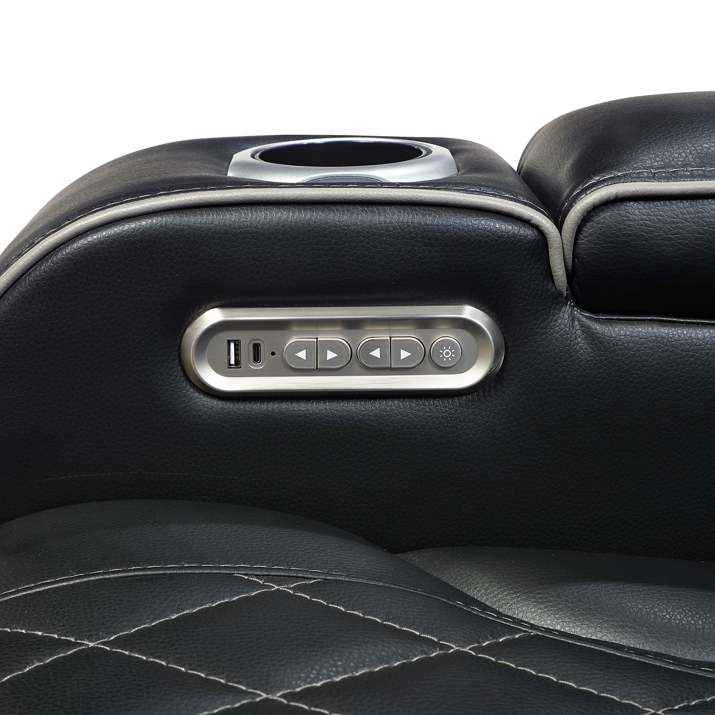 Fairway Faux Leather Power Reclining Chair with LED Lighting
