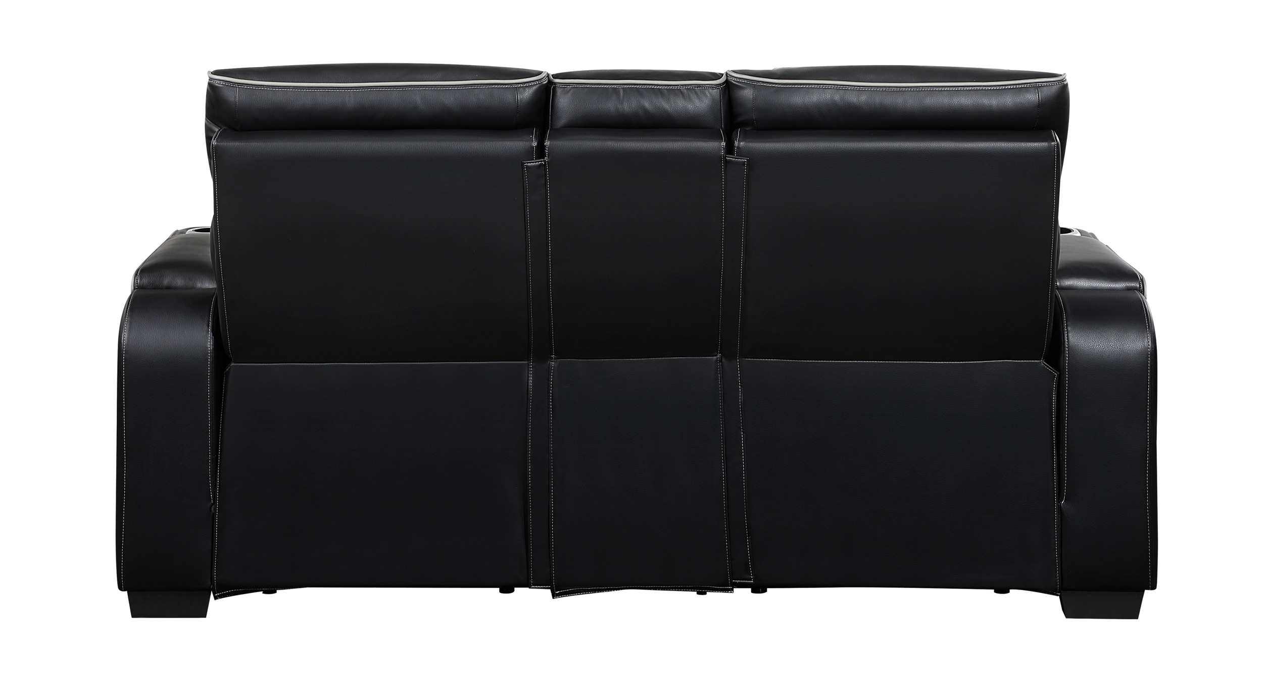 Fairway Faux Leather Power Double Reclining Living Room Set with LED Lighting