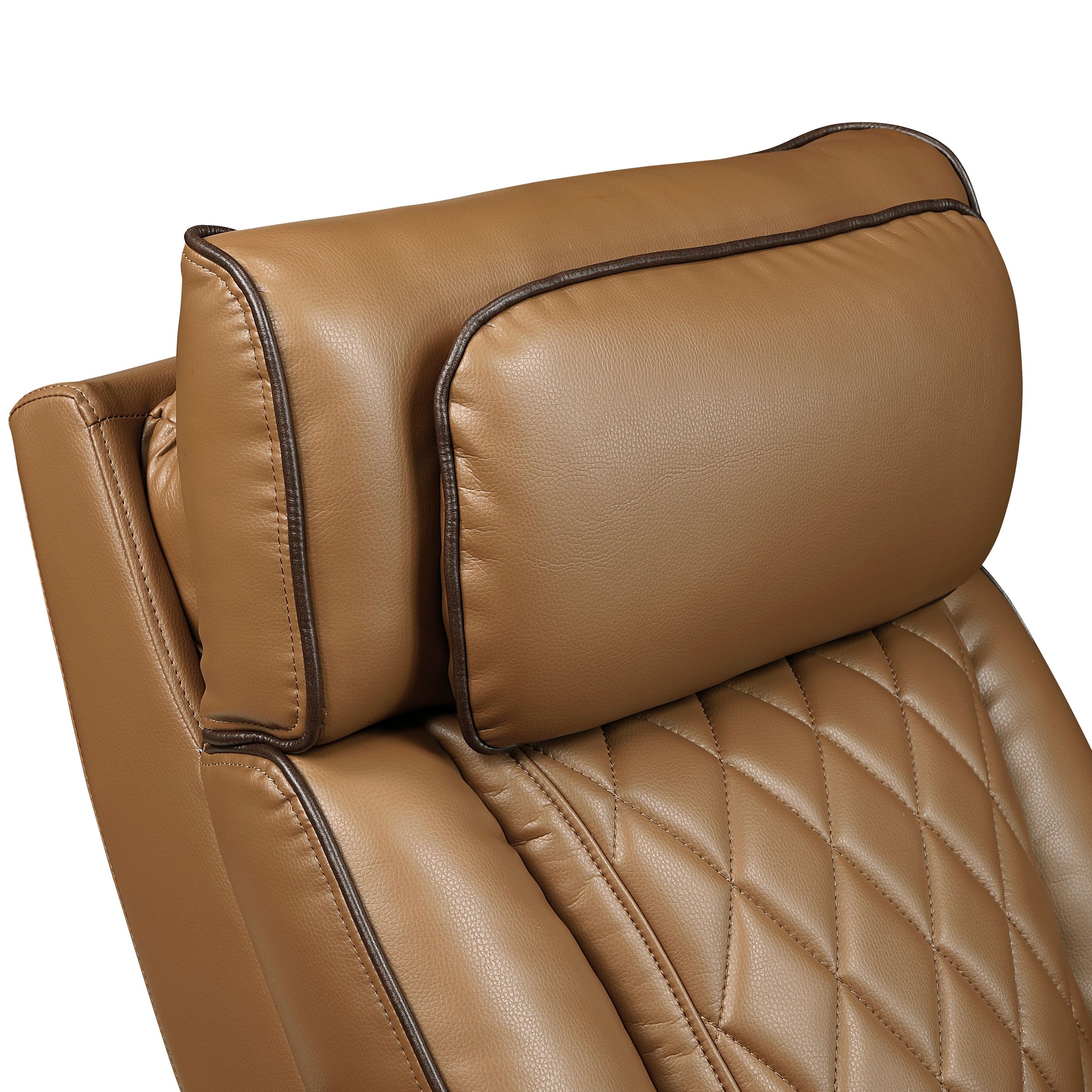 Fairway Faux Leather Power Double Reclining Sofa with LED Lighting