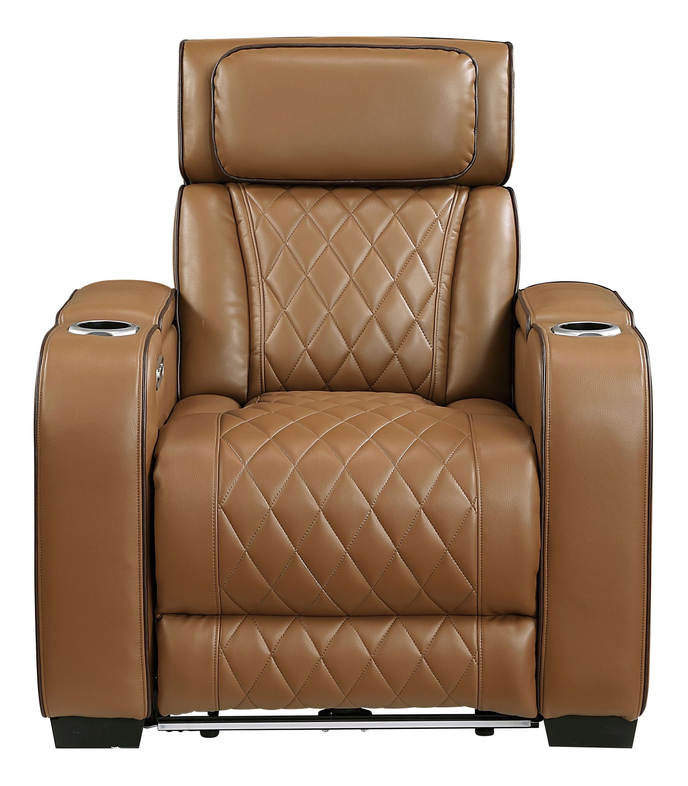 Fairway Faux Leather Power Double Reclining Living Room Set with LED Lighting