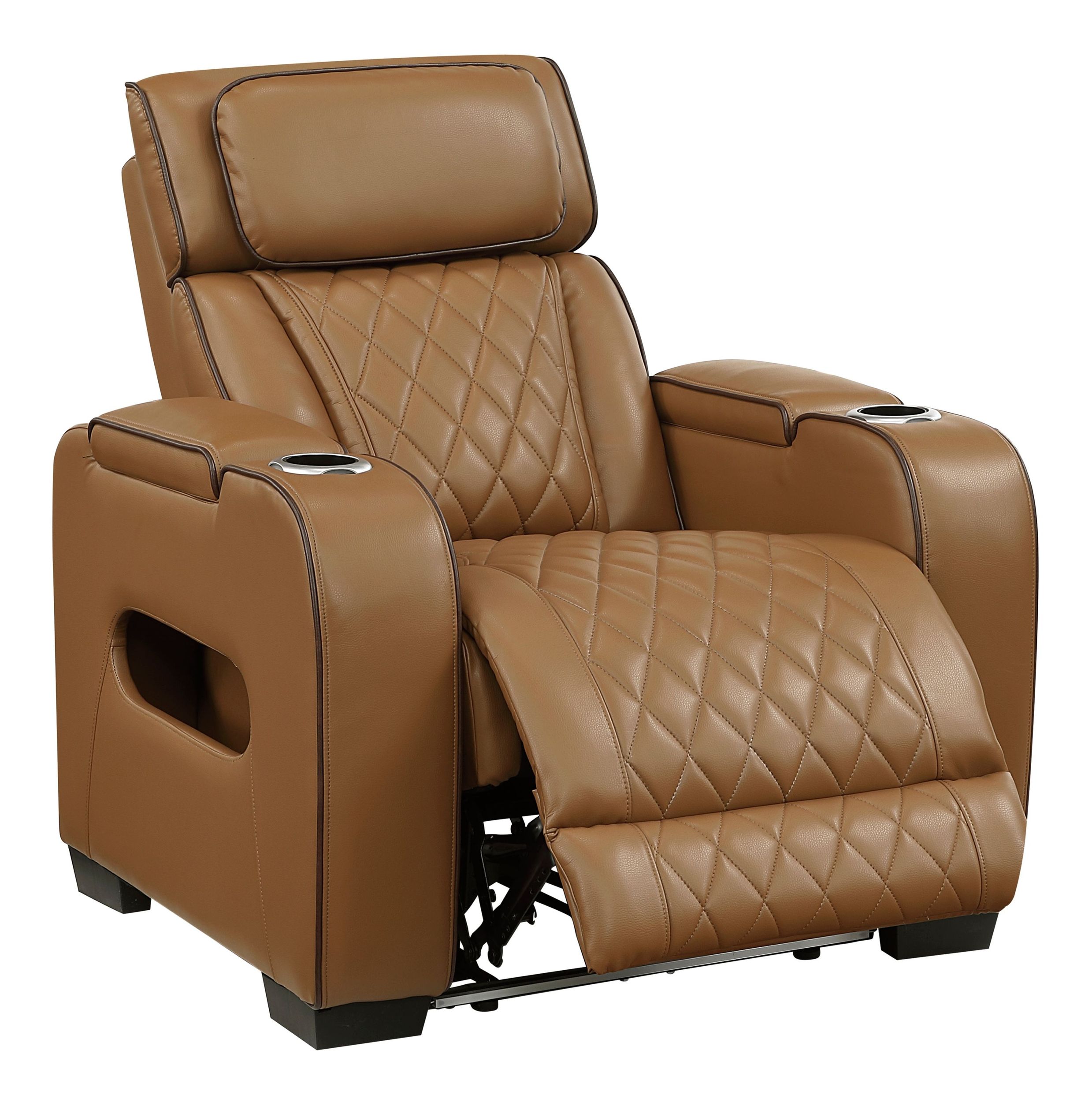 Fairway Faux Leather Power Reclining Chair with LED Lighting