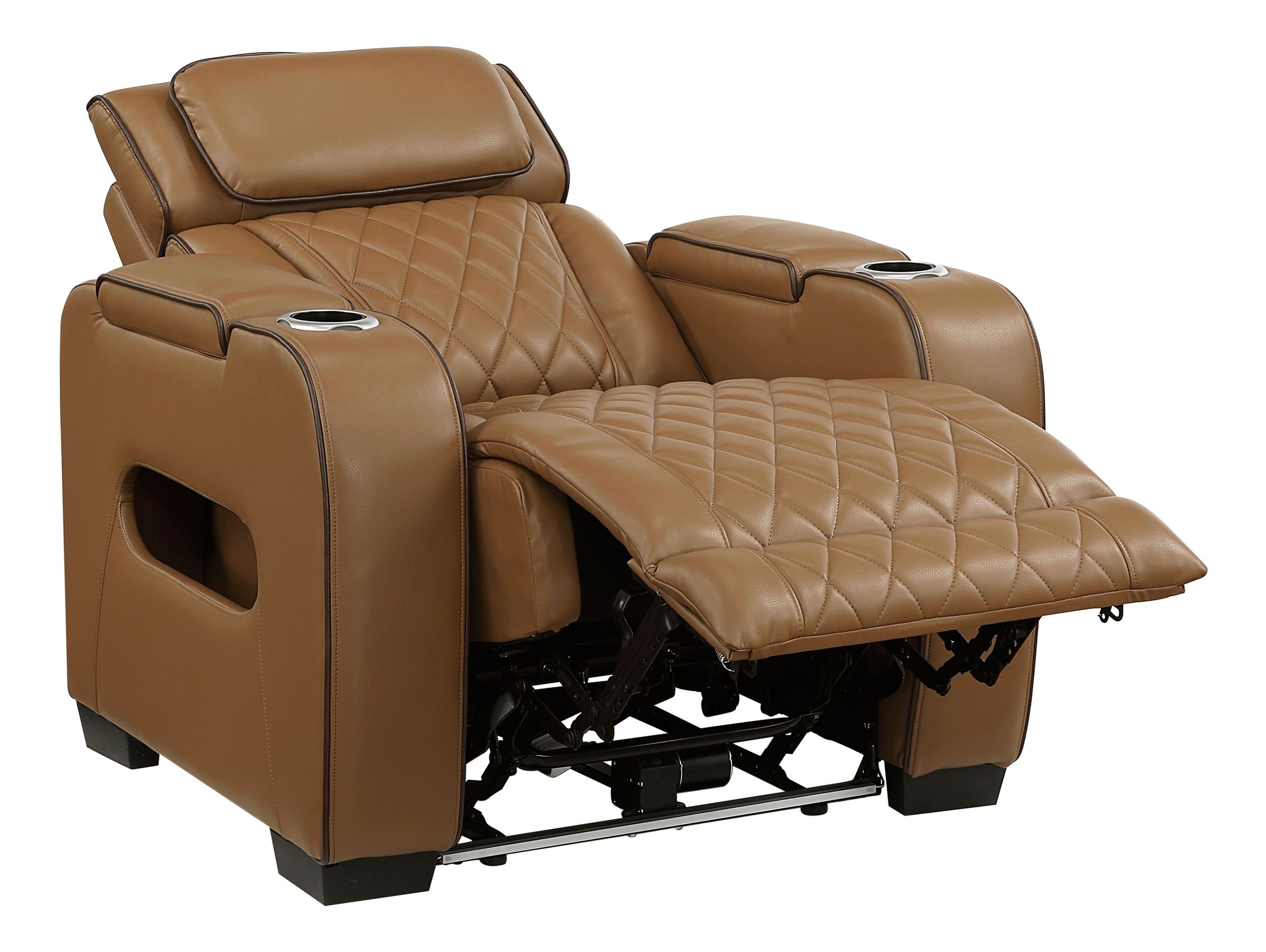 Fairway Faux Leather Power Reclining Chair with LED Lighting