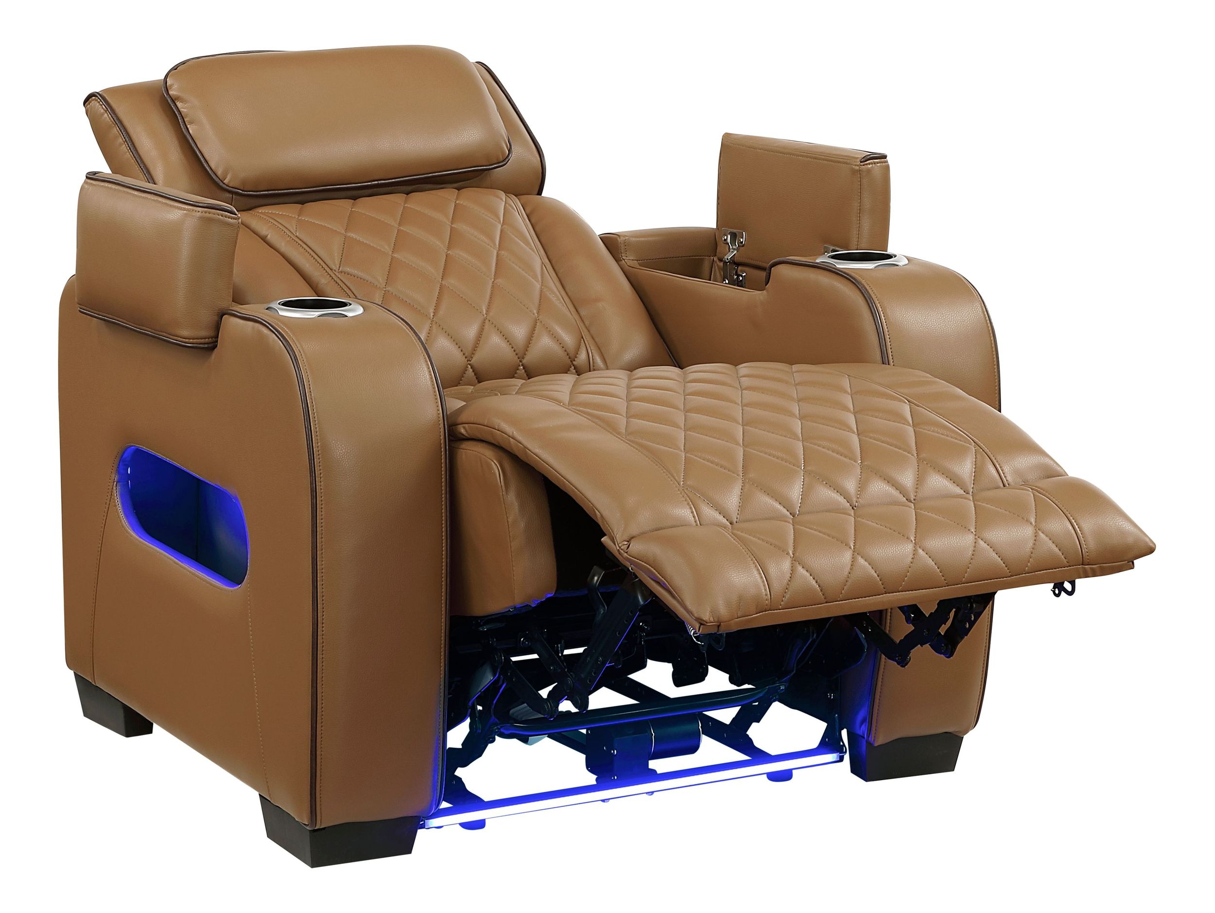 Fairway Faux Leather Power Reclining Chair with LED Lighting