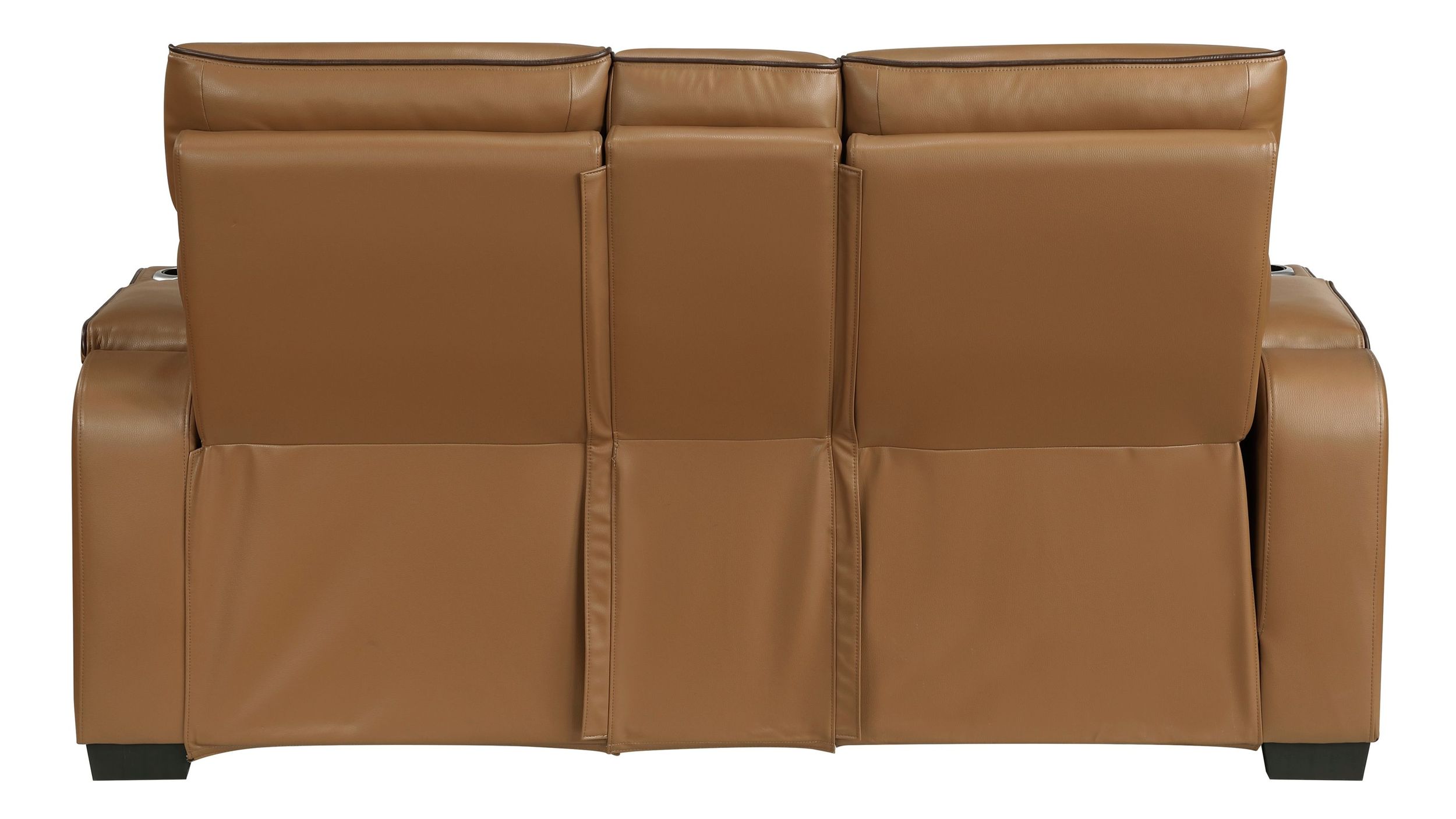 Fairway Faux Leather Power Double Reclining Loveseat with Center Console & LED Lighting