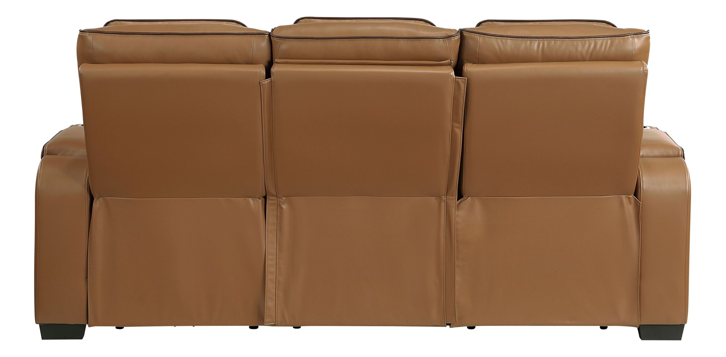 Fairway Faux Leather Power Double Reclining Living Room Set with LED Lighting