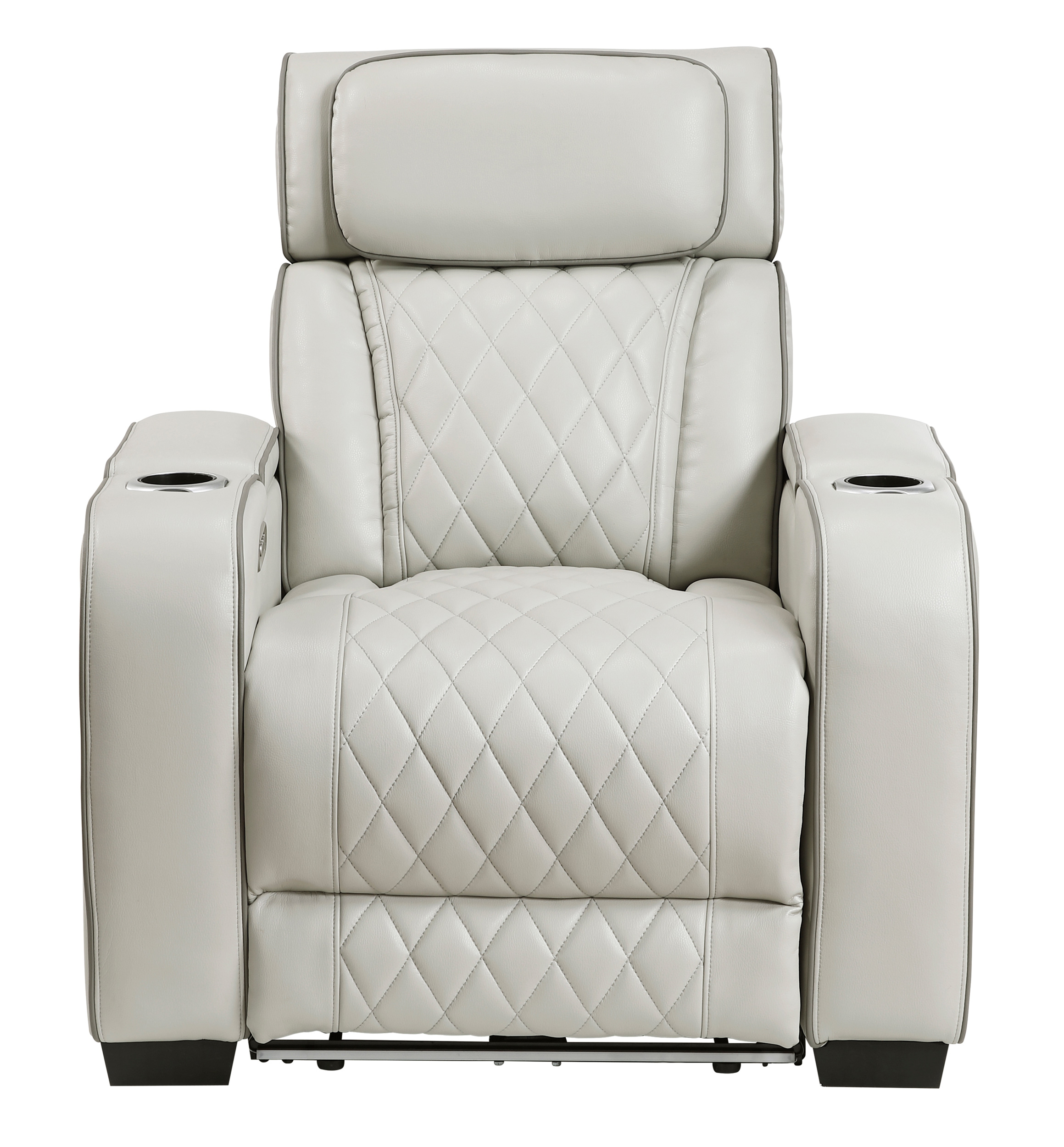 Fairway Faux Leather Power Double Reclining Living Room Set with LED Lighting