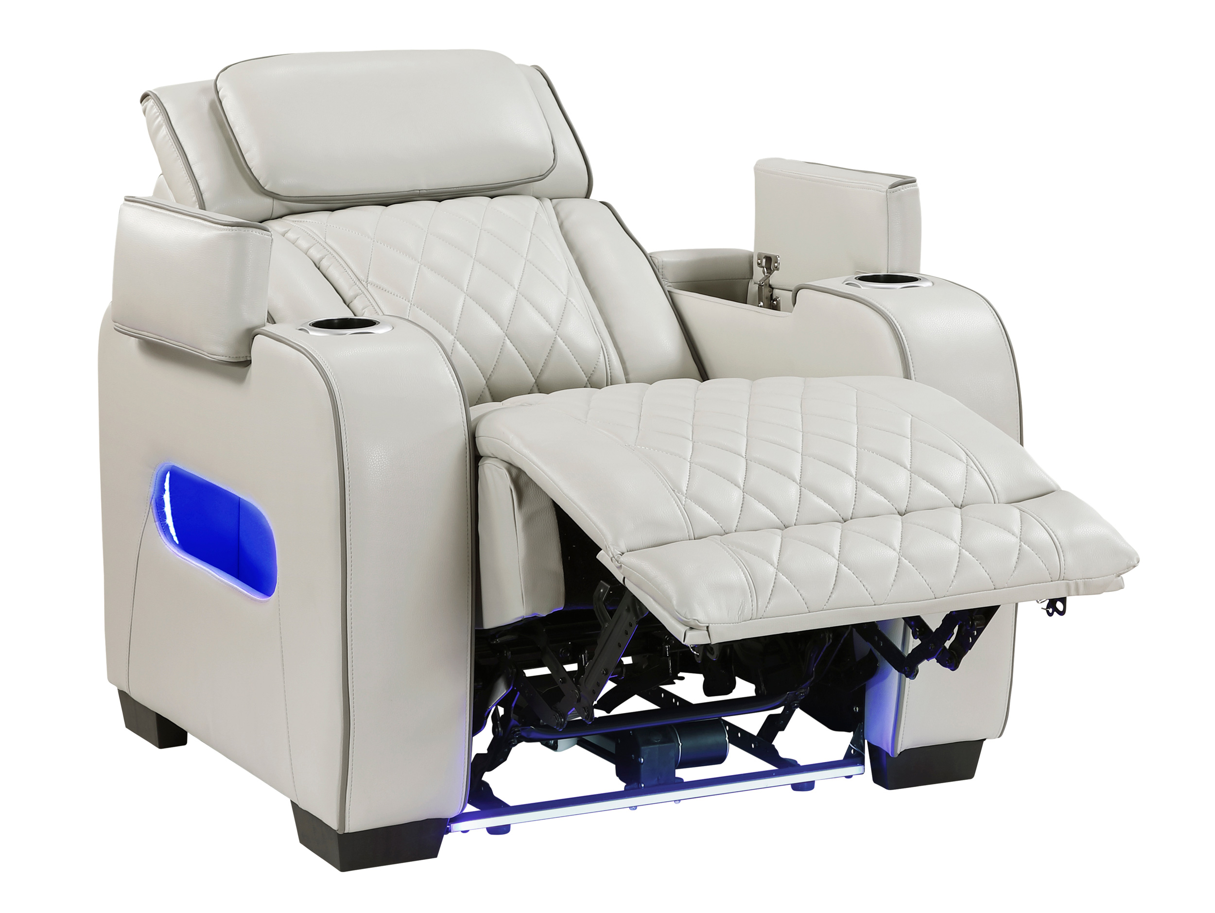 Fairway Faux Leather Power Reclining Chair with LED Lighting