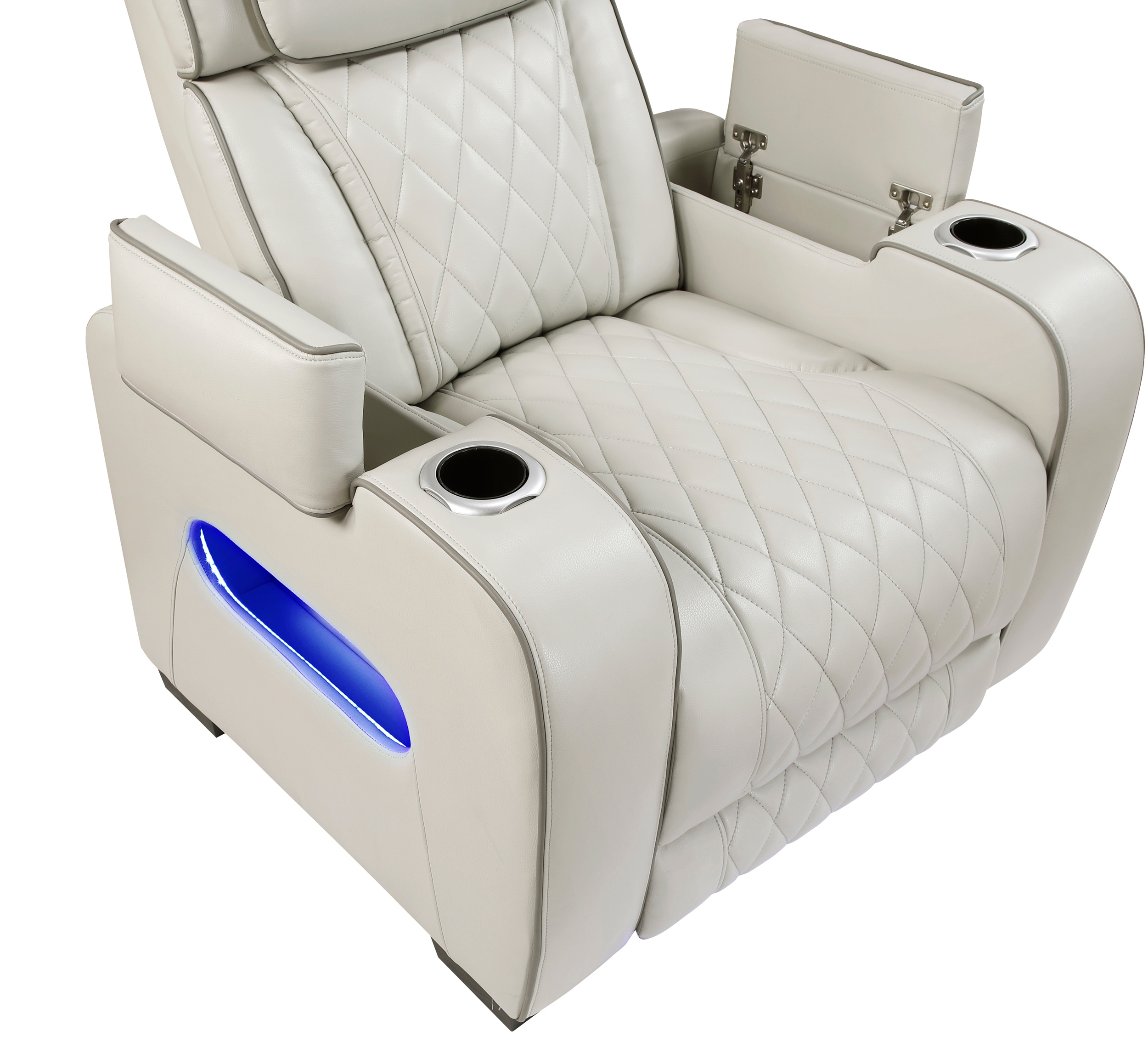 Fairway Faux Leather Power Double Reclining Living Room Set with LED Lighting