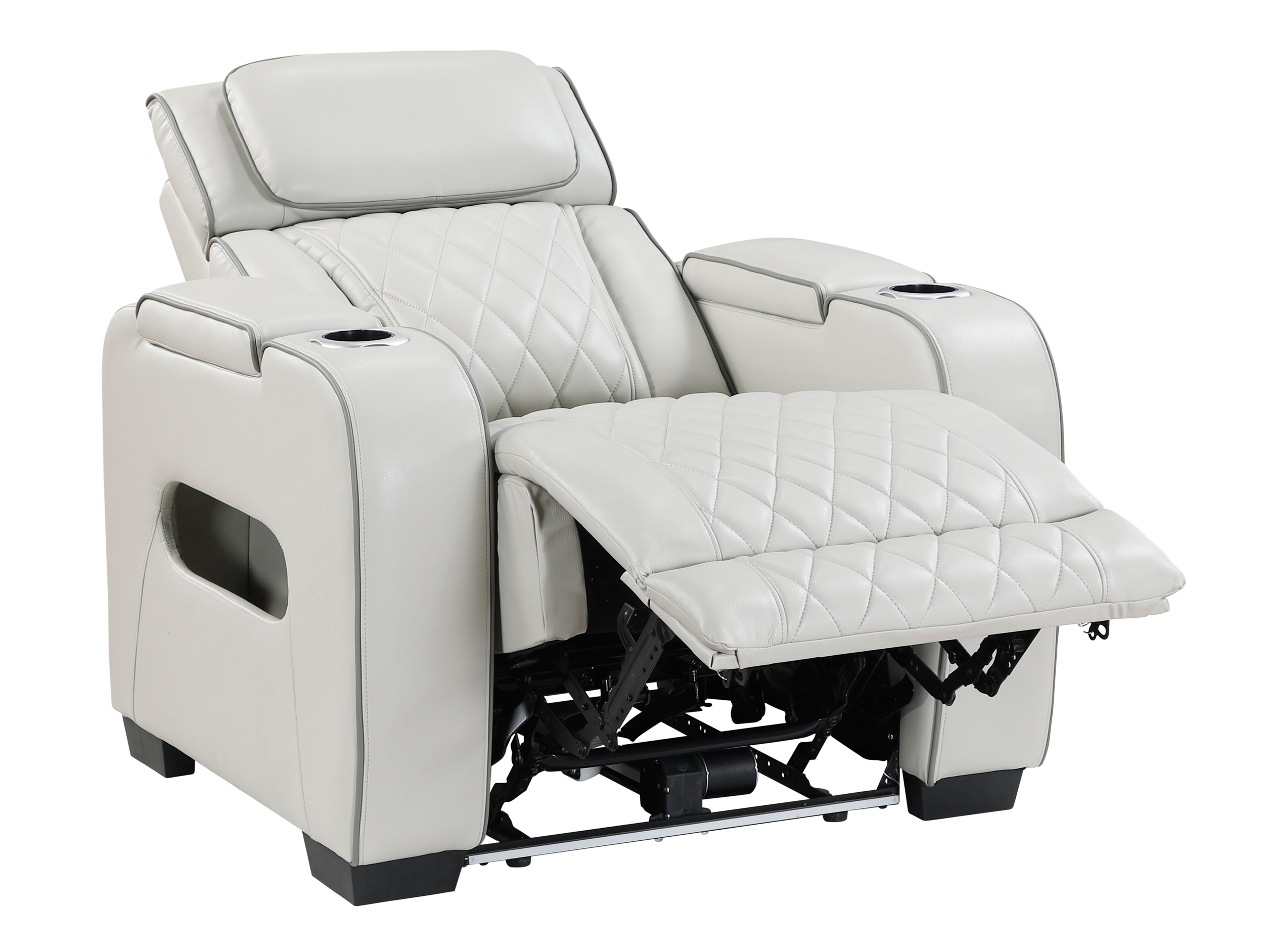 Fairway Faux Leather Power Double Reclining Living Room Set with LED Lighting