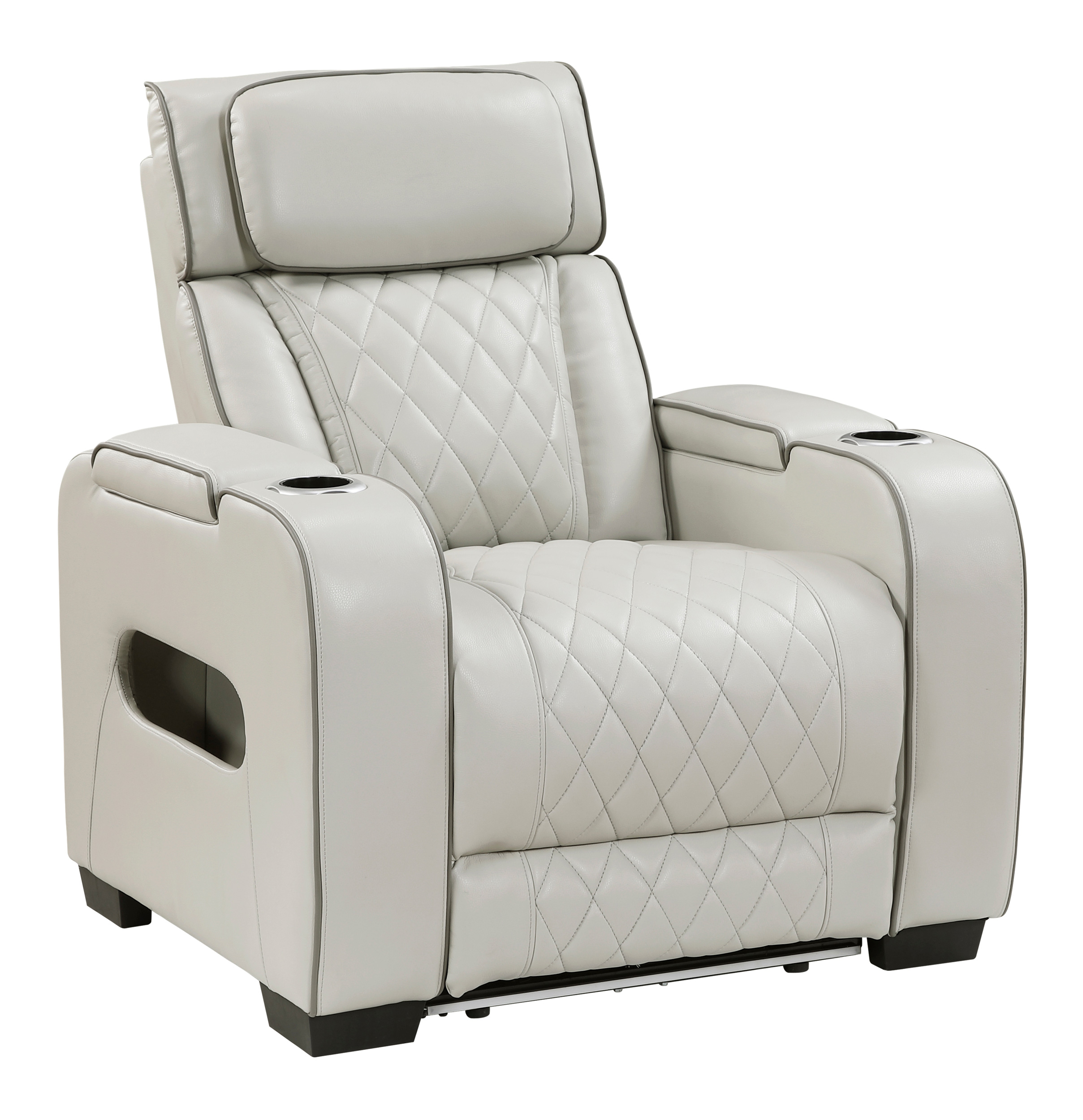 Fairway Faux Leather Power Double Reclining Living Room Set with LED Lighting