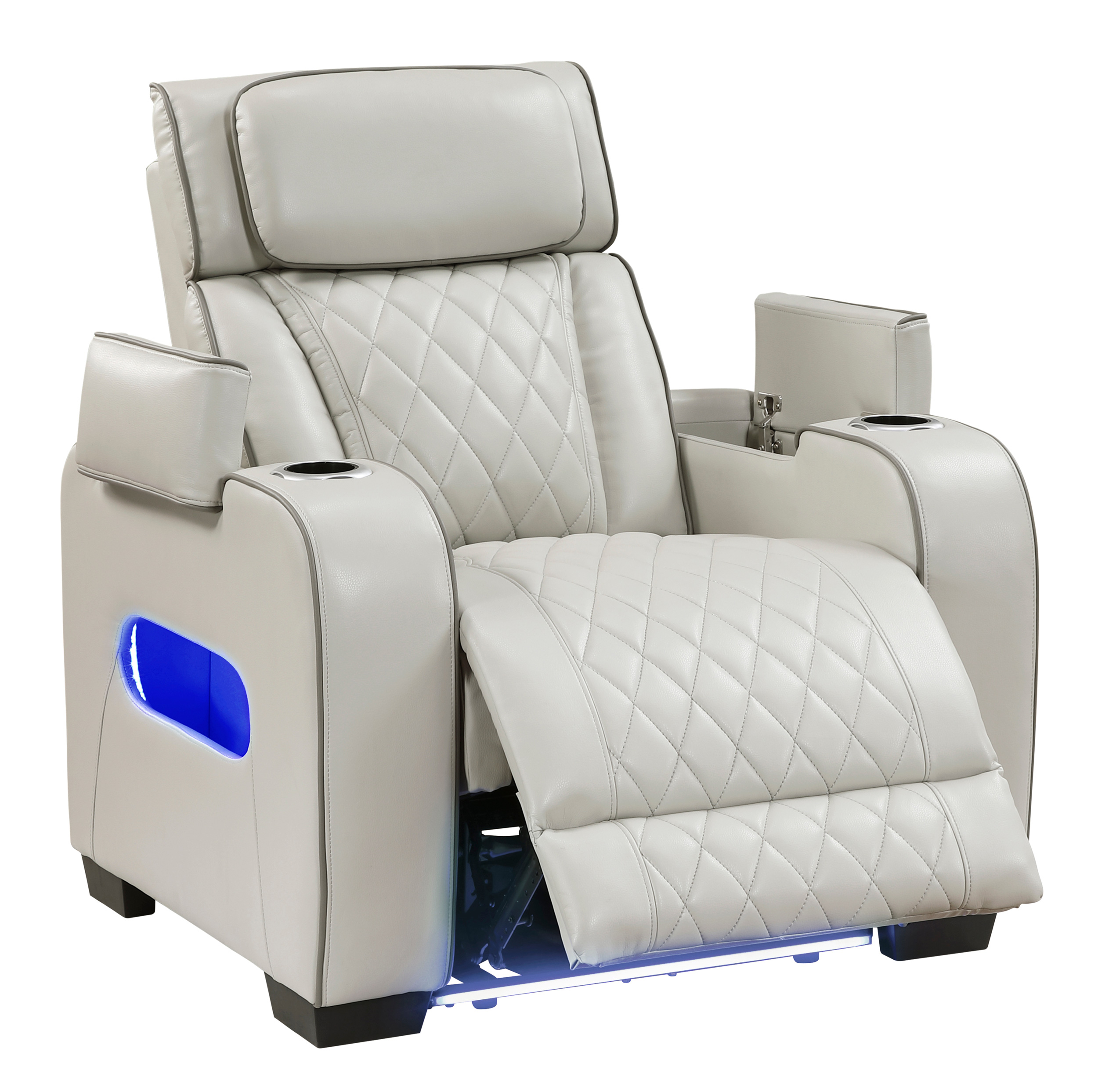 Fairway Faux Leather Power Reclining Chair with LED Lighting