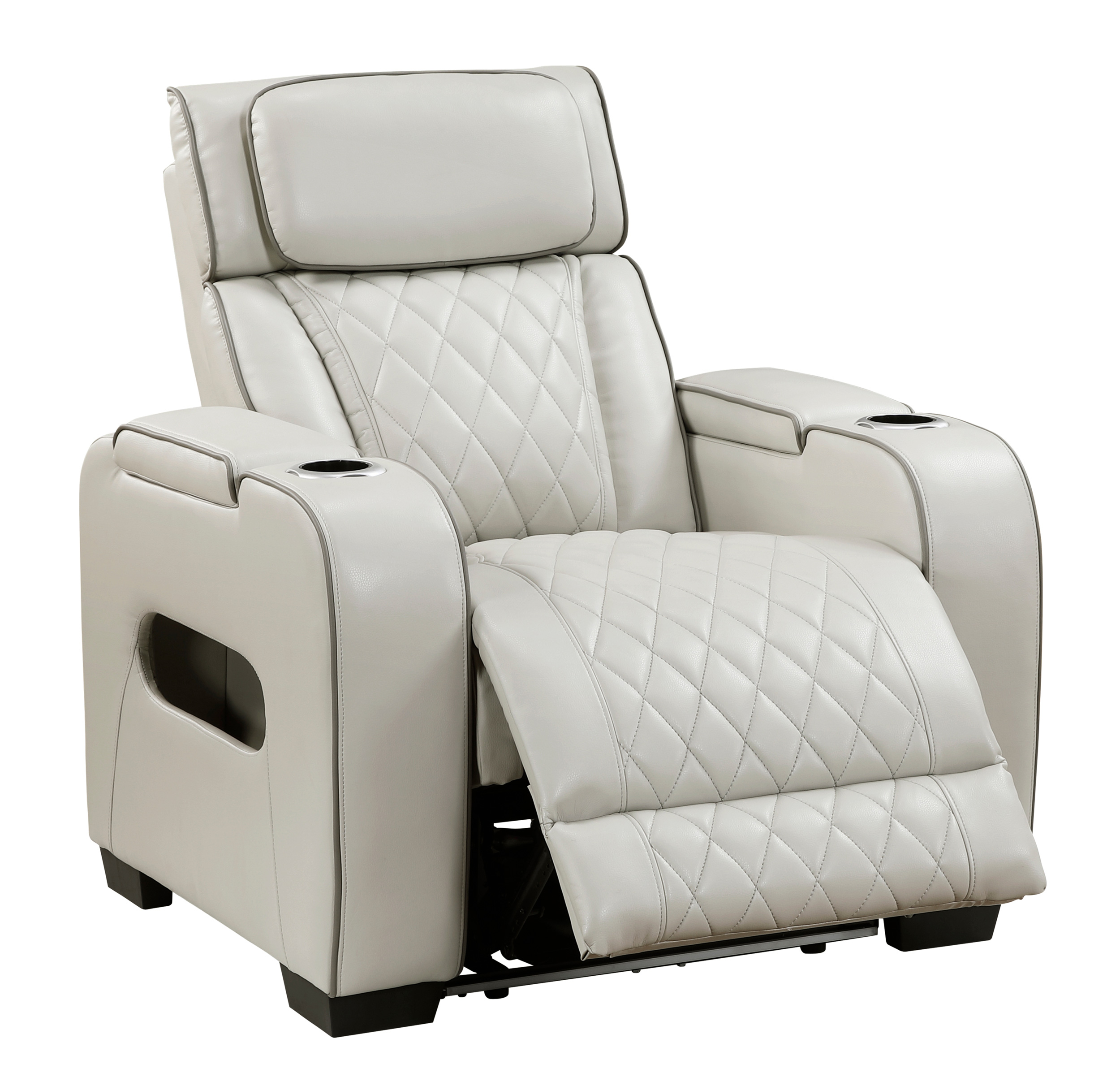 Fairway Faux Leather Power Double Reclining Living Room Set with LED Lighting