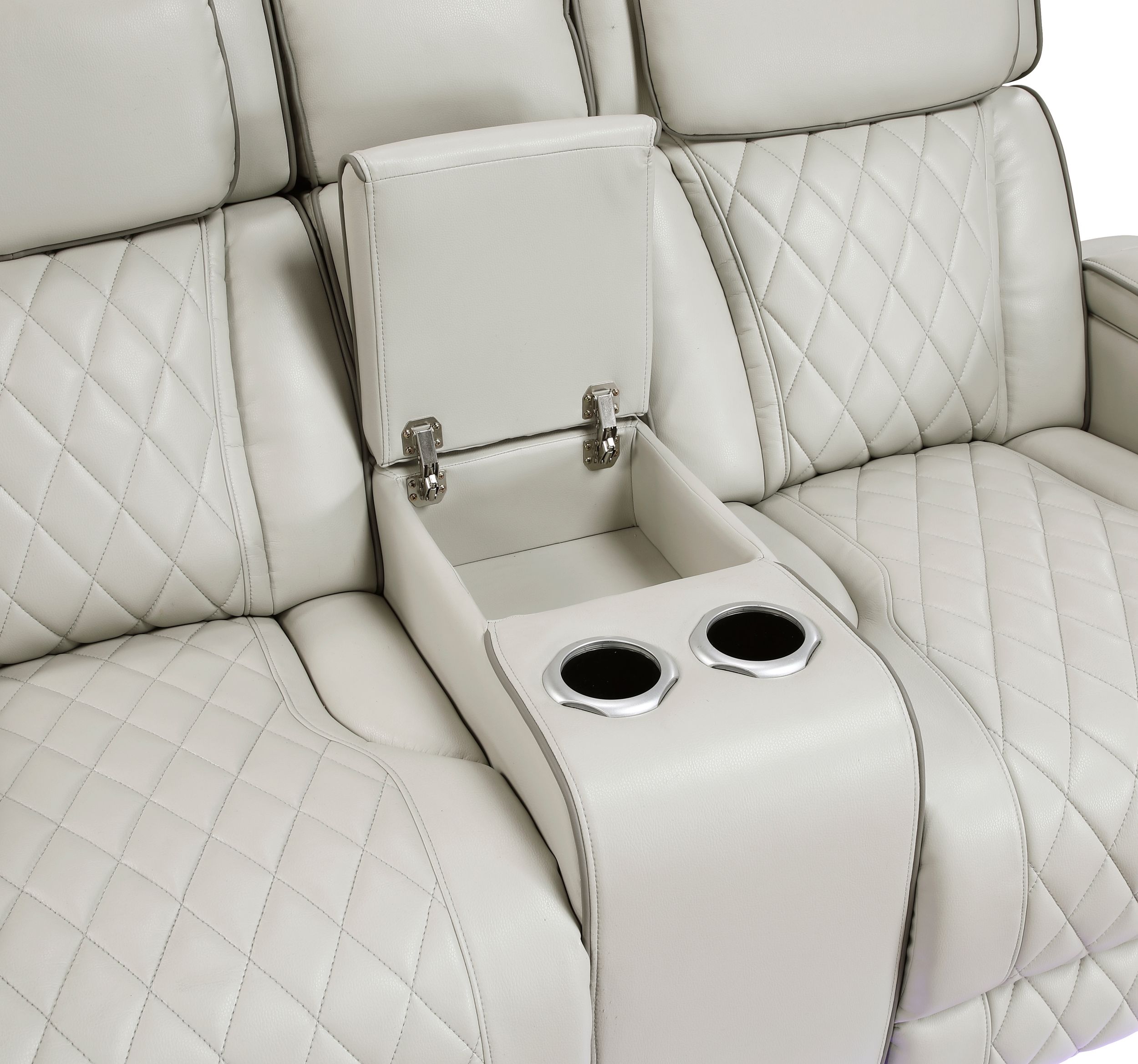 Fairway Faux Leather Power Double Reclining Living Room Set with LED Lighting