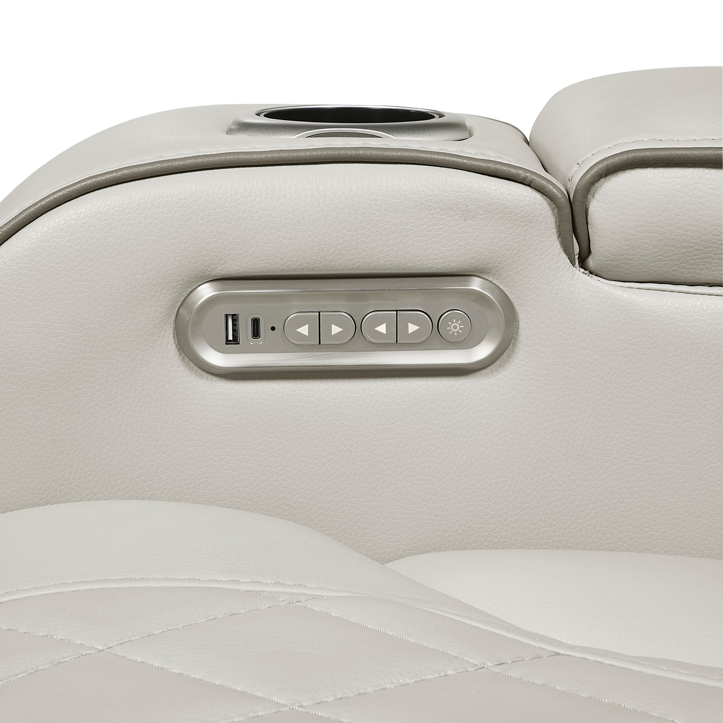 Fairway Faux Leather Power Double Reclining Living Room Set with LED Lighting