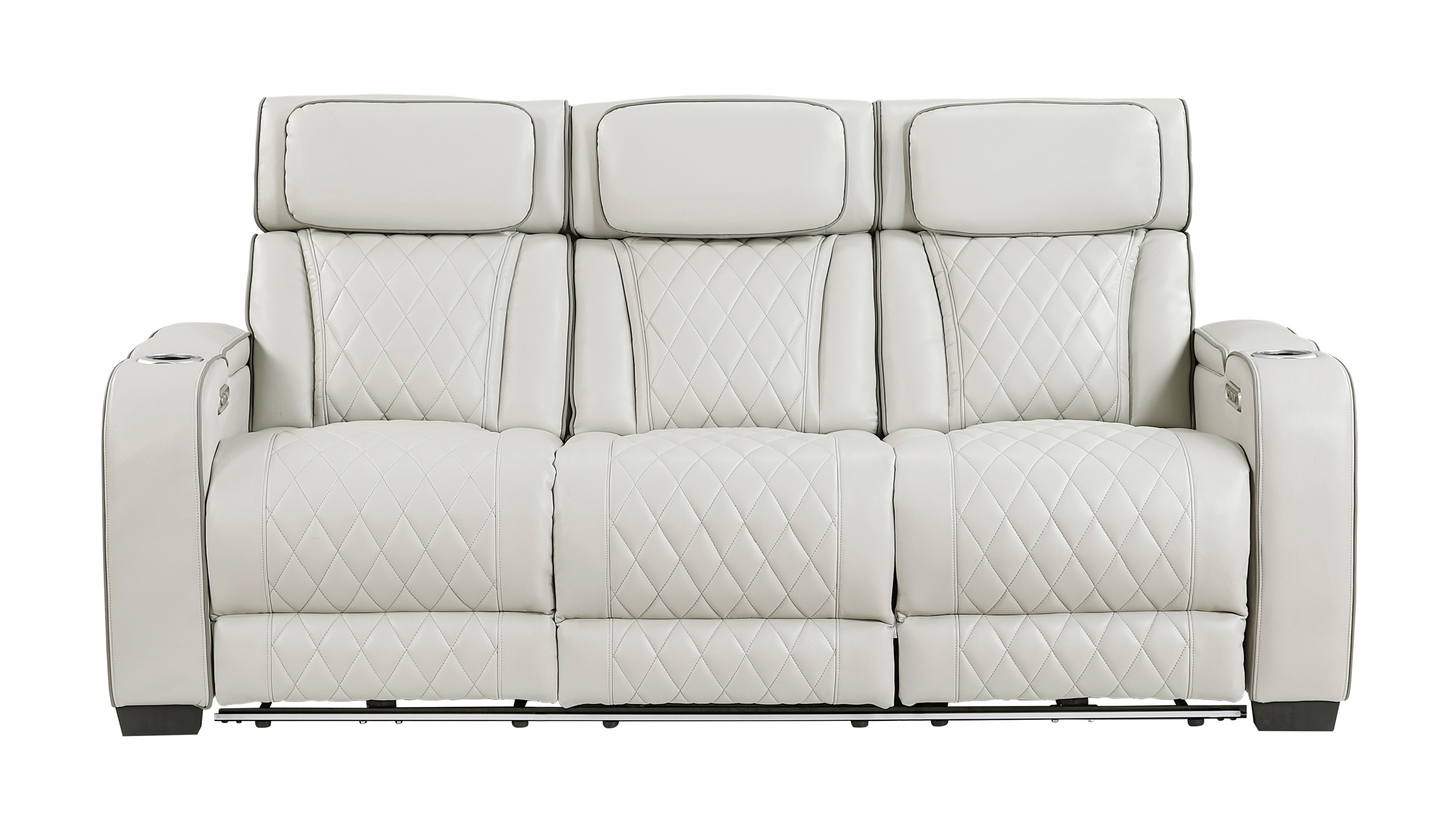 Fairway Faux Leather Power Double Reclining Living Room Set with LED Lighting
